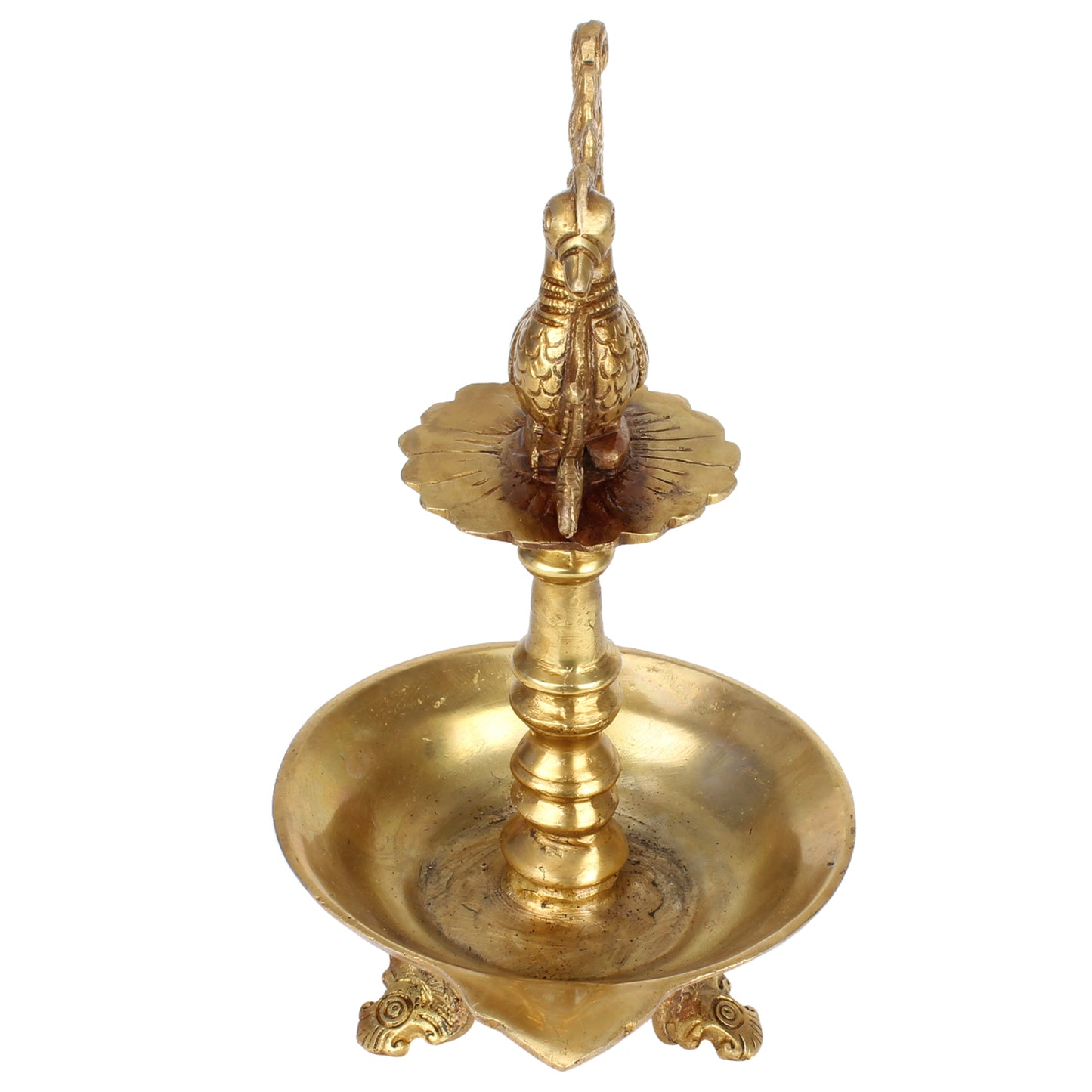 Brass Diya for Puja Room: Featuring a Peacock Theme, Hanging Designer Deepak Deepam, Ideal for Home Decor - SvarupArt