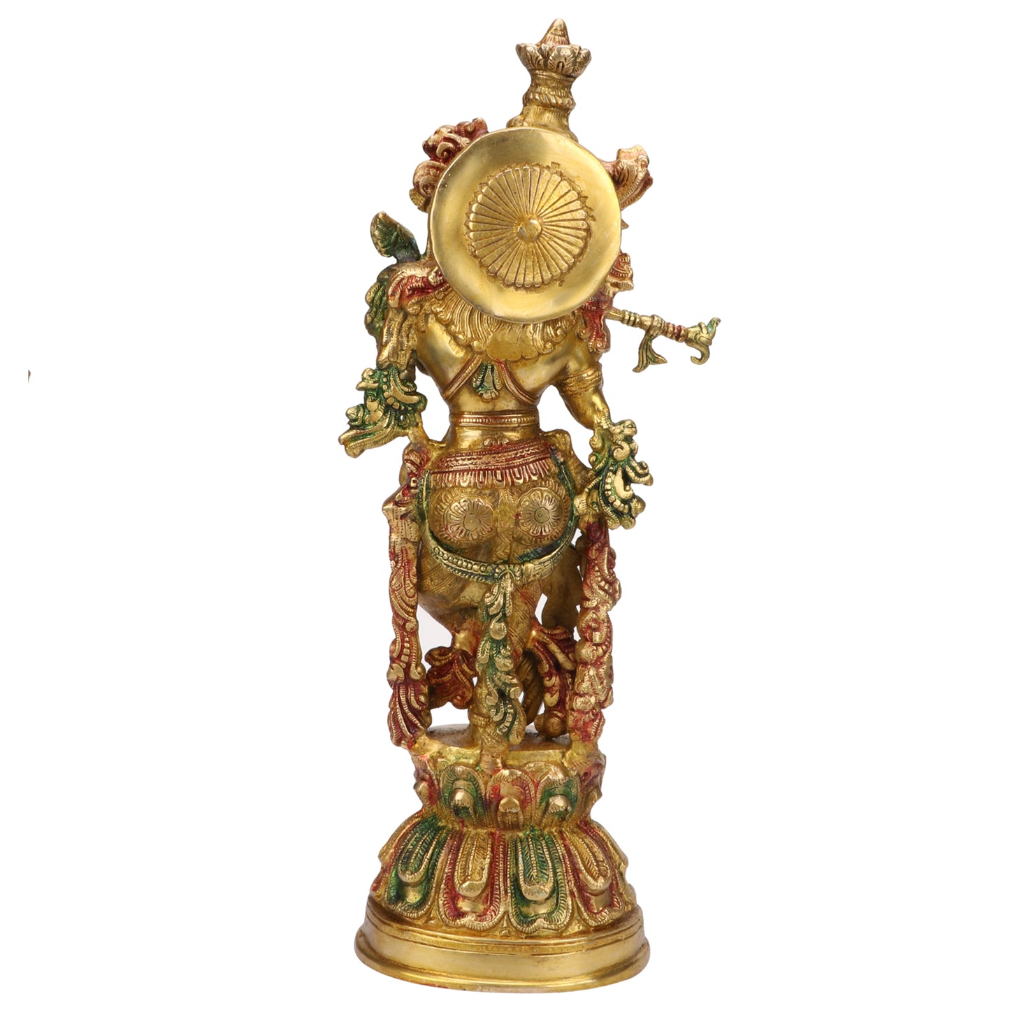 Brass Krishna Murti Multicolor Height 29 Inch - SvarupArt