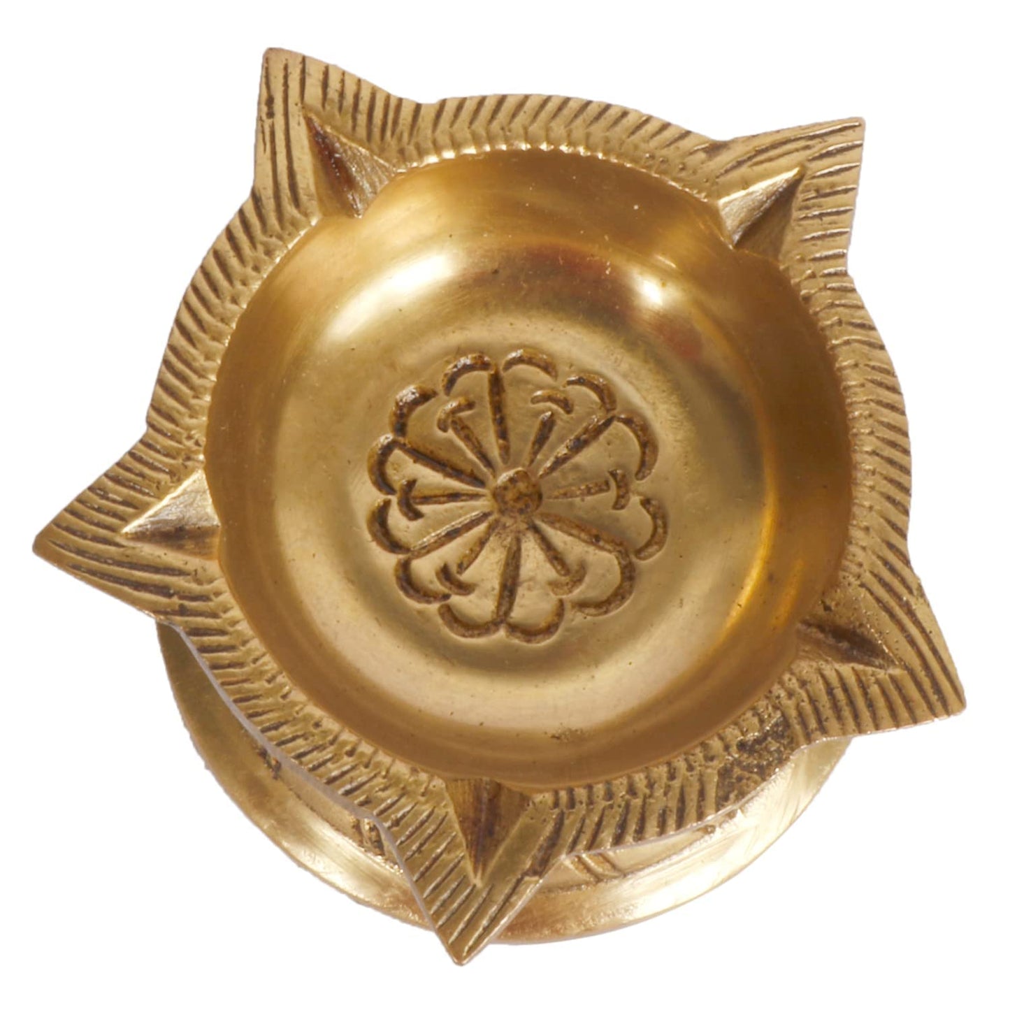 Brass Large Size Oil Lamp Diya: Perfect for Temple Aarti - SvarupArt