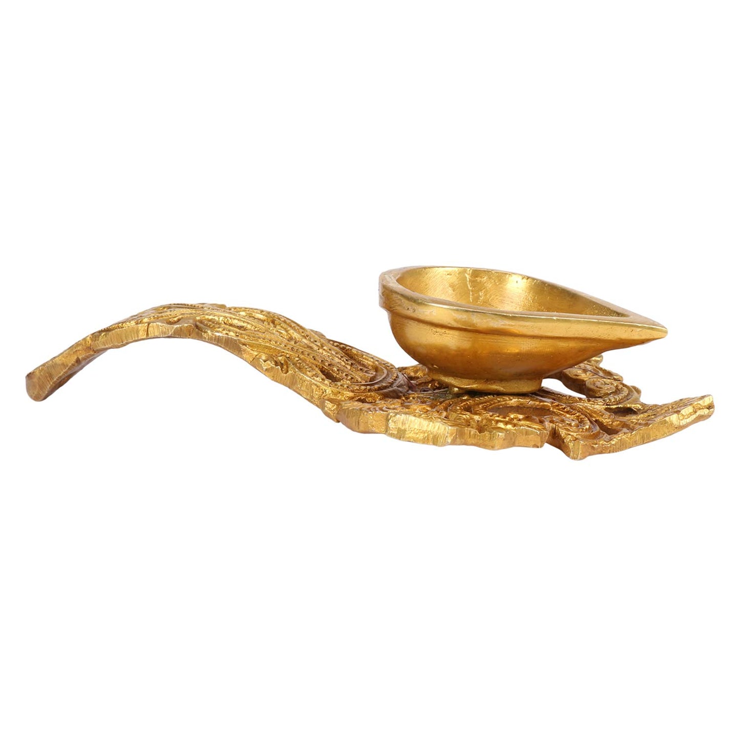 Brass Oil Diya Aarti Deepak Lamp with Long Handle: Perfect for Pooja - SvarupArt