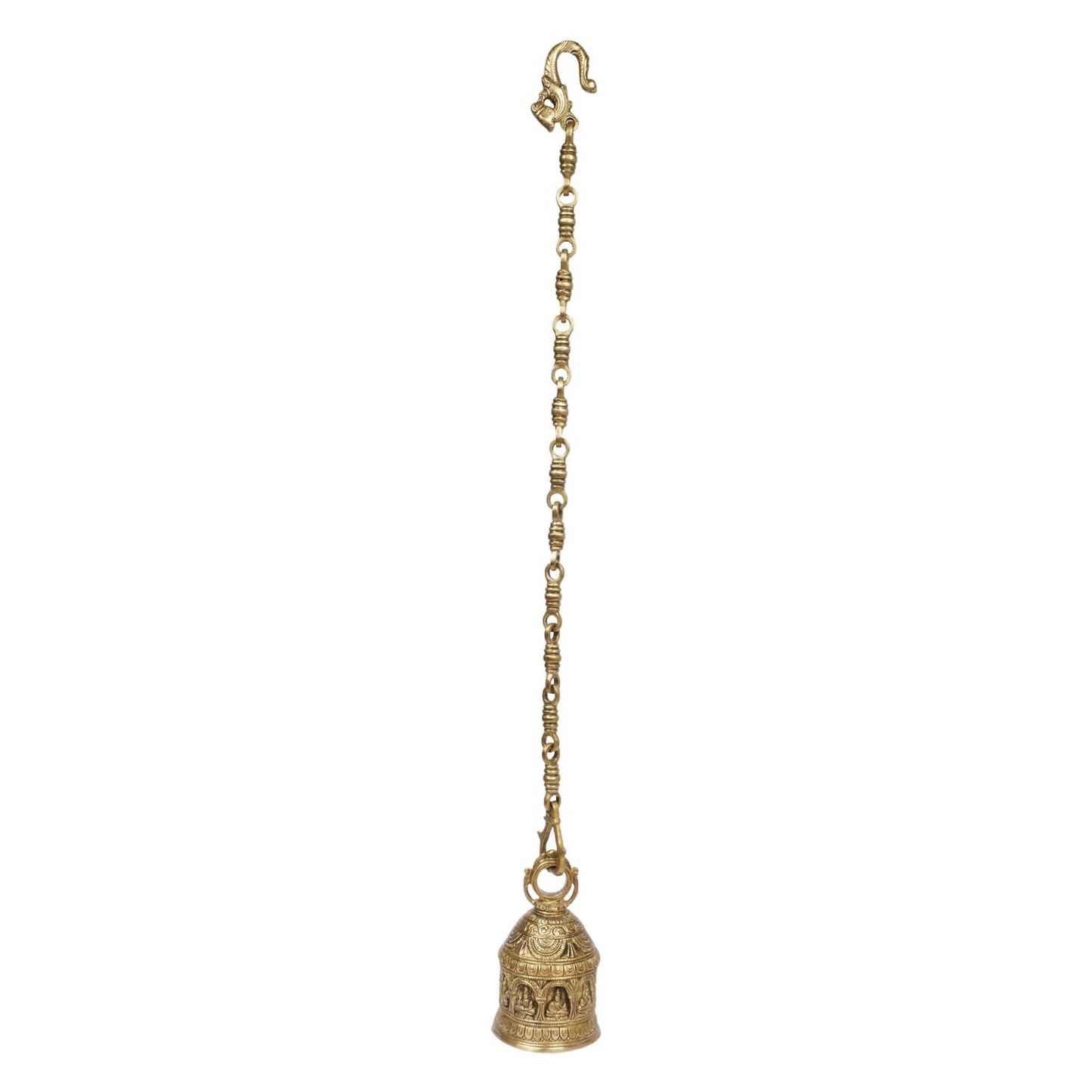 Brass Ganesha Hanging Bell for Home Decoration Ganpati Statue Murti on Bell for Gift Height 6 Inch Weight 2.5 Kg Colour - SvarupArt