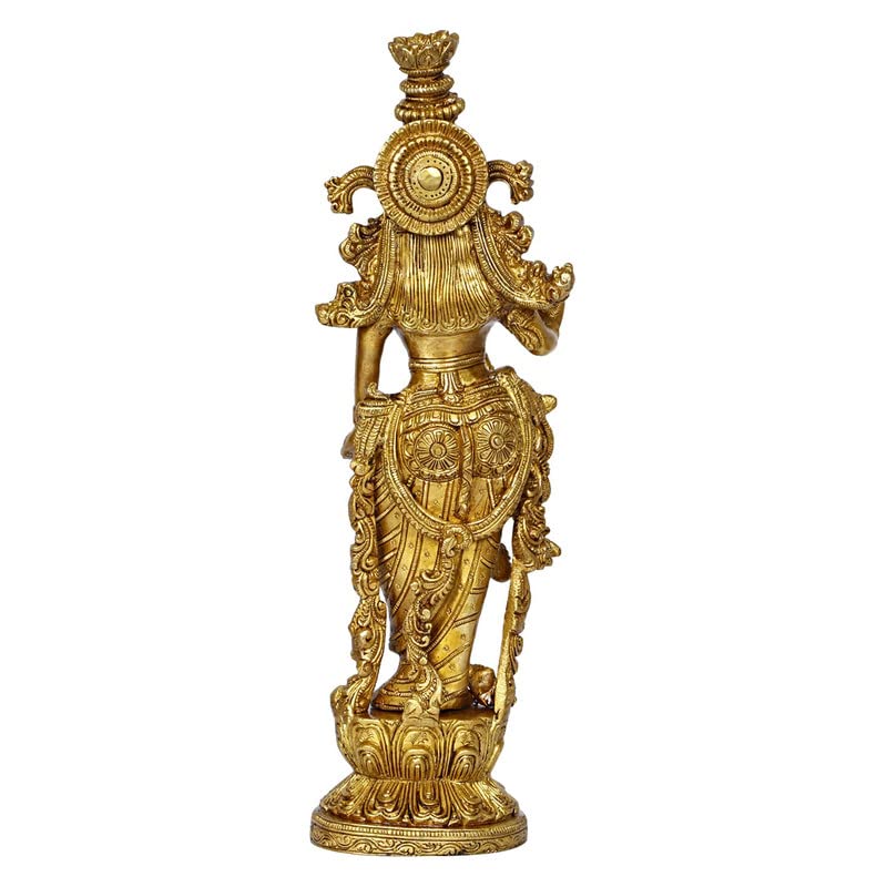 Brass Radha Ido In Gold Color Height 14 Inch - SvarupArt