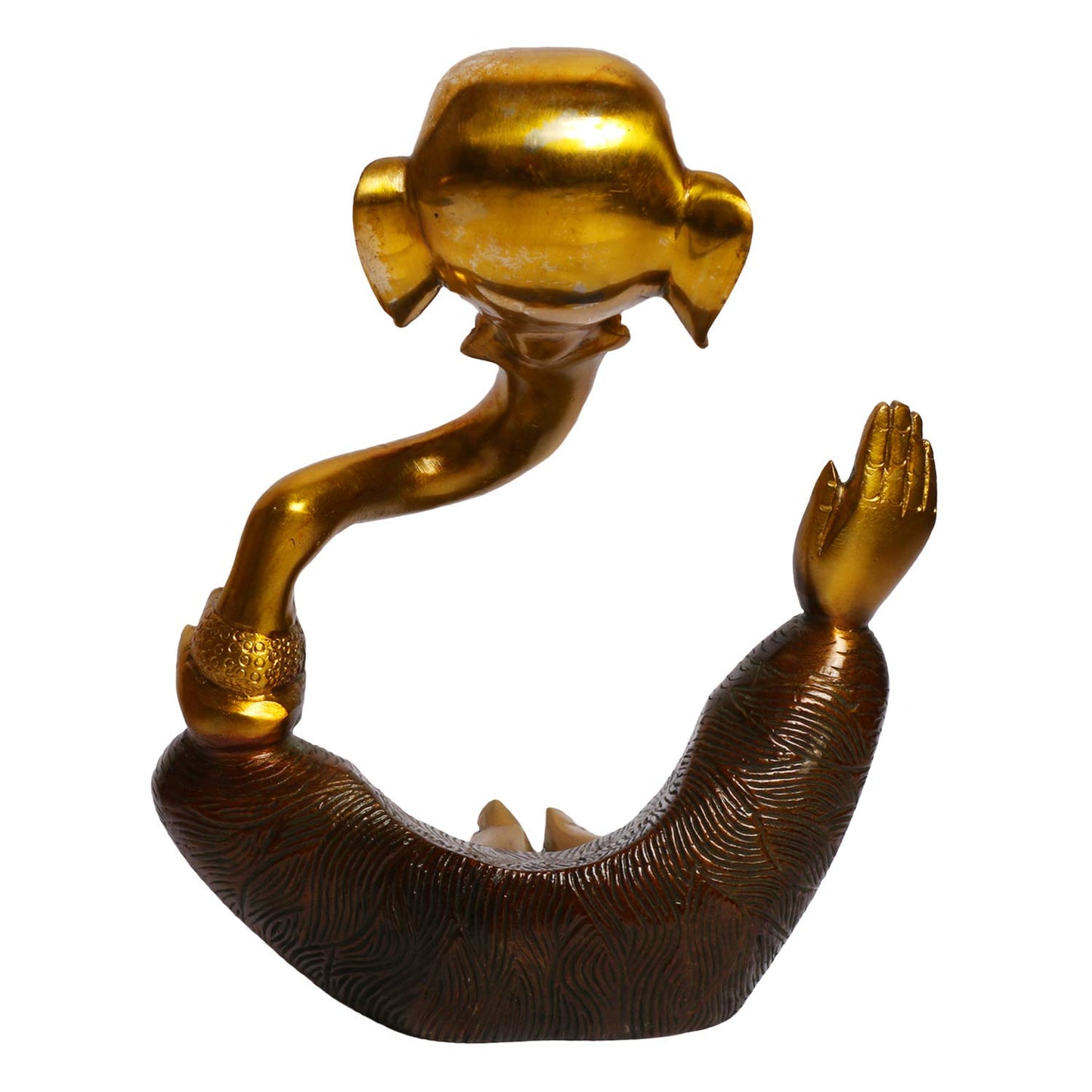 Brass Trunk Ganesha Idol In Multicolor Height 7.5 Inch Weight 1.7 Kg - SvarupArt