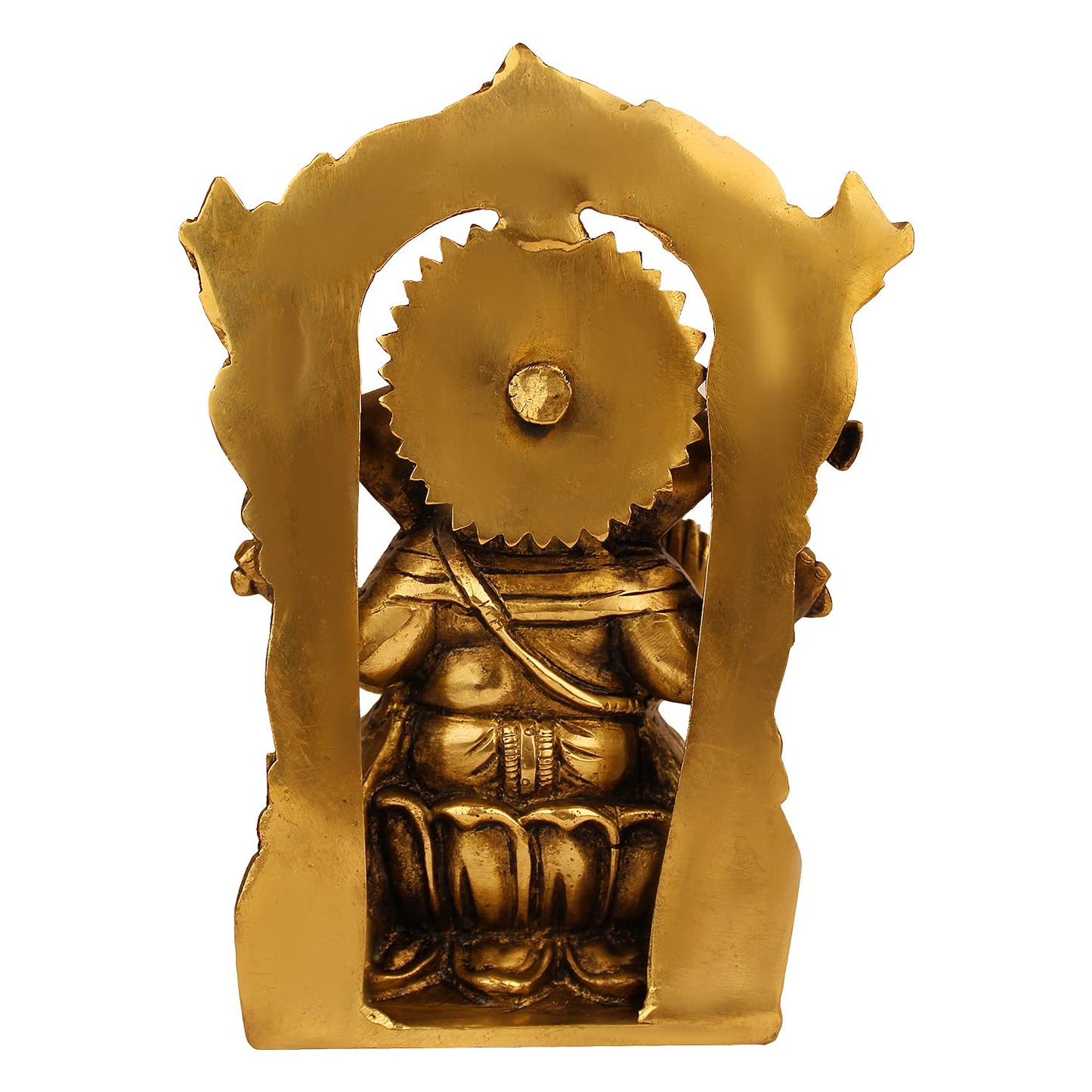Brass Sitting Ganesha Idol In Gold Color Height 8 Inch Weight 1.7 Kg - SvarupArt