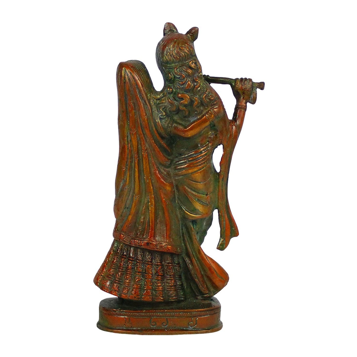 Brass Radh Krishna Idol in Multicolor Height 8 Inch - SvarupArt