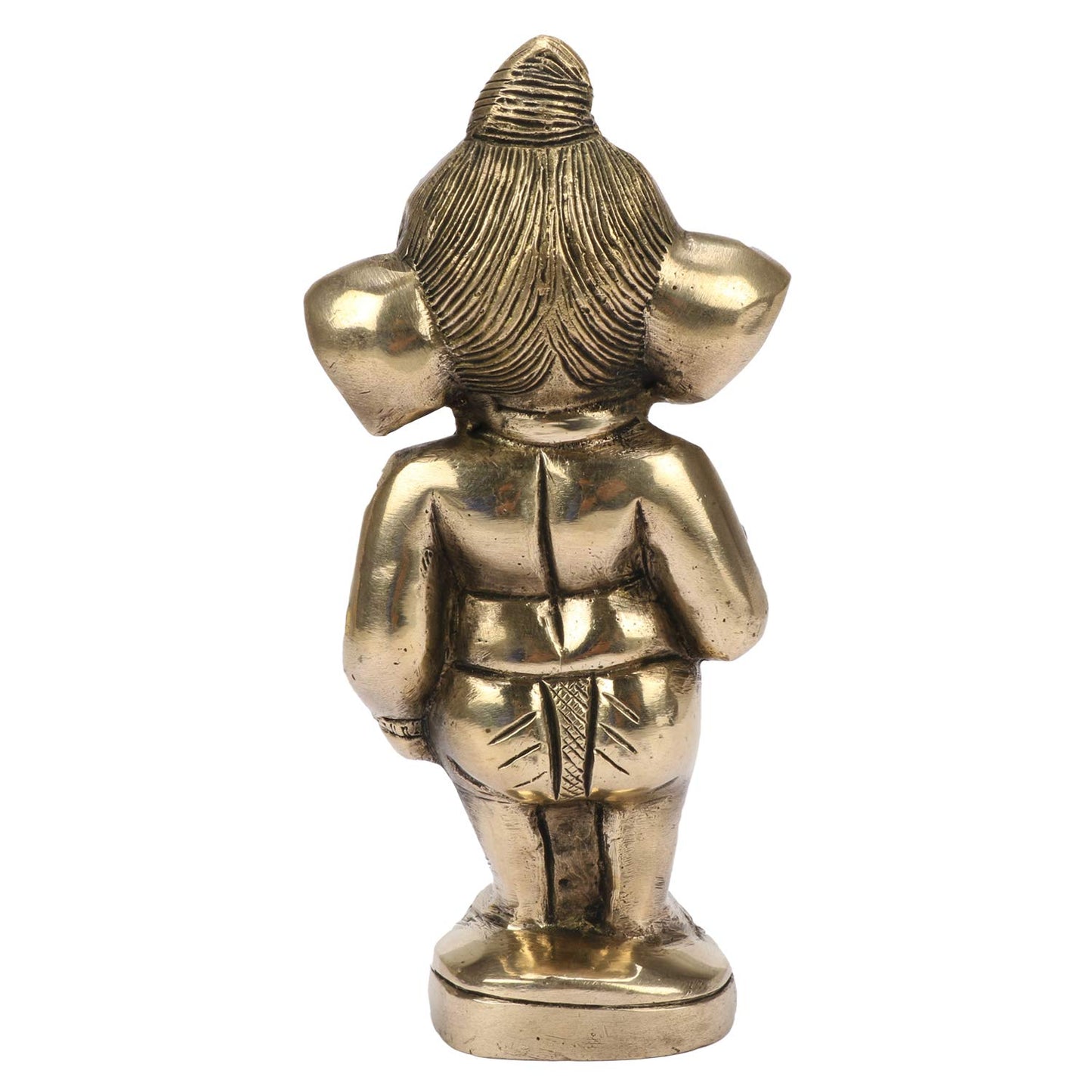 Brass Standing Ganesha Idol In Gold Color Height 5 Inch Weight 1 Kg - SvarupArt