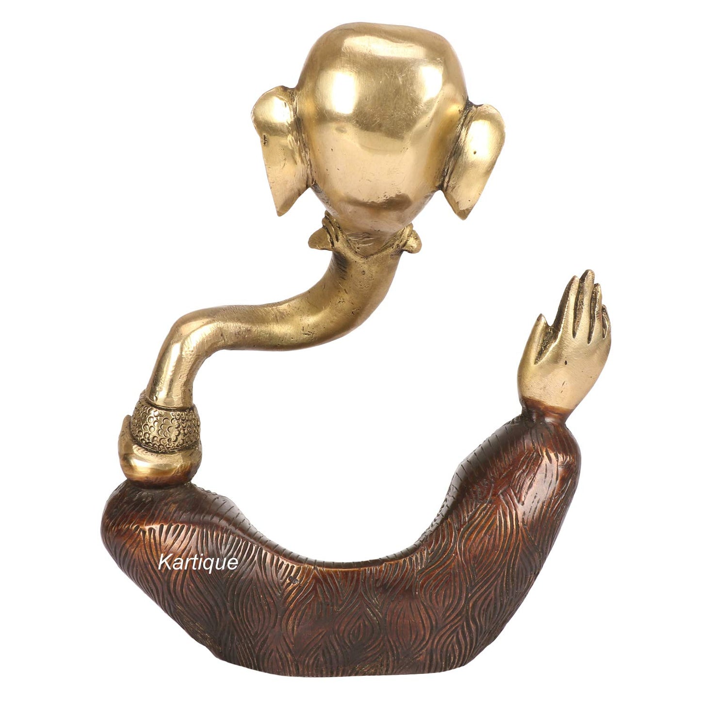 Brass Trunk Ganesha Idol In Multicolor Height 7 Inch Weight 1.8 Kg - SvarupArt