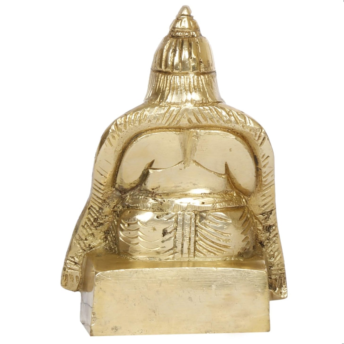 Brass Kuber Sitting Statue Yantra Showpiece Vastu Remedy Shri Kubera Idol for Good Luck Money and Feng Shui Gold Colour - SvarupArt