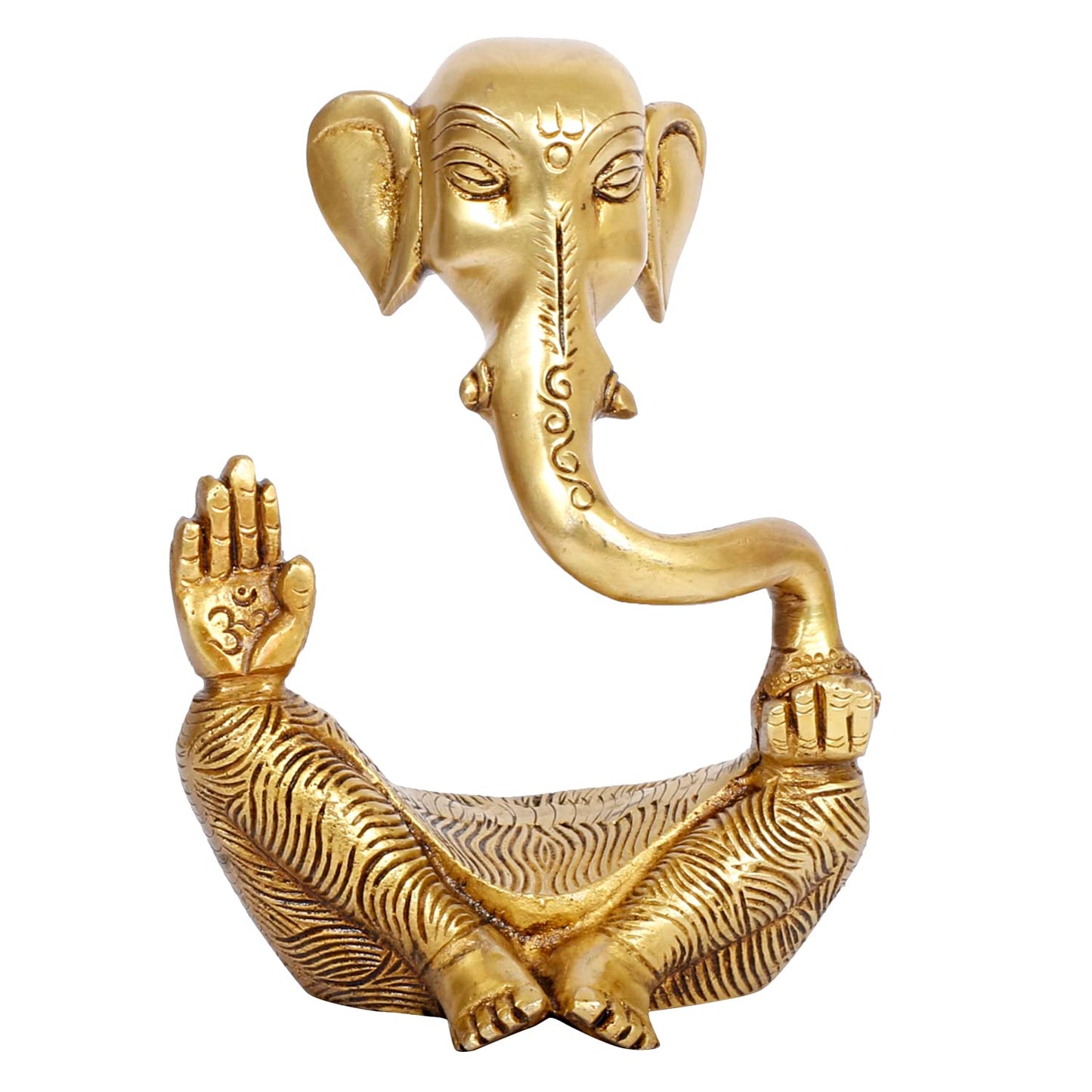 Brass Trunk Ganesha Idol Modern Art Ganesh Ganpati Murti Religious Statue for Good Luck & Success Gift Height 6 Inch. - SvarupArt