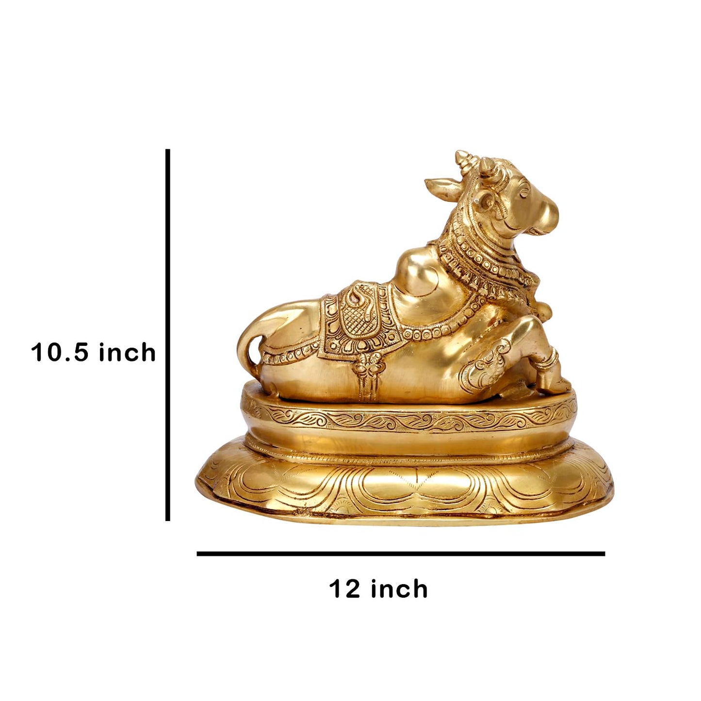 Brass Shiva Parvati Shiv Parivar Shankar Bhagwan Ganesh Family Murti Idol Statue Sculpture Gold Color Height 12 Inches - SvarupArt