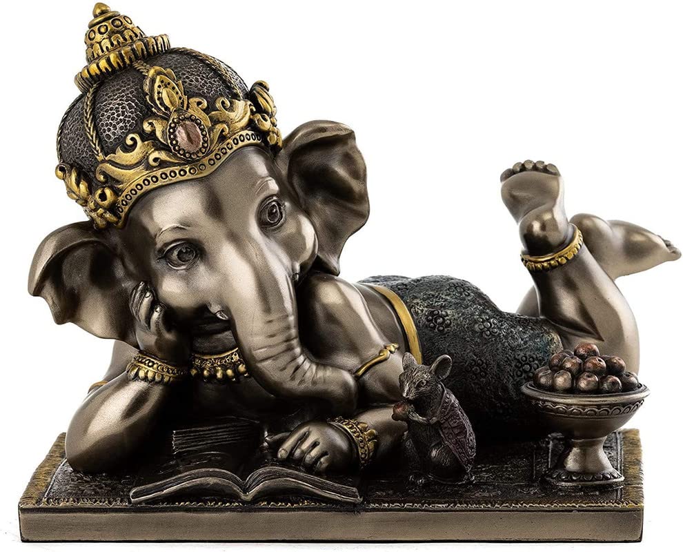 Resin Ganesh Bhagwan Idol Ganesha Statue Ganpati Murti for Home Entrance Decor Diwali Gift 6.5 Inch - SvarupArt