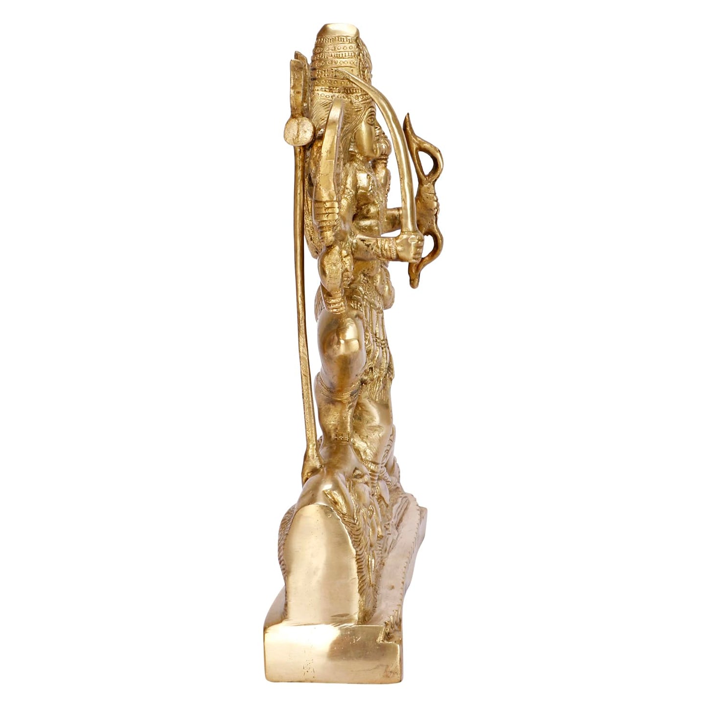 Kali Maa Murti Goddess Maha Kali Mahakali Kalika Maa Brass Statue Sculpture Idol Murti Decor Gold Color (Height 12 Inch) - SvarupArt