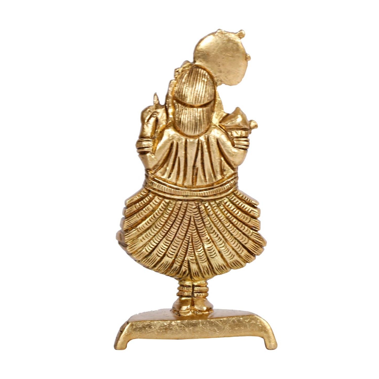 Brass Dwarkadhish Bhagwan Lord Shrinath Ji Statue Krishna Idol Statue for Puja Mandir Murti Gift Gold Color 5.25 Inch - SvarupArt