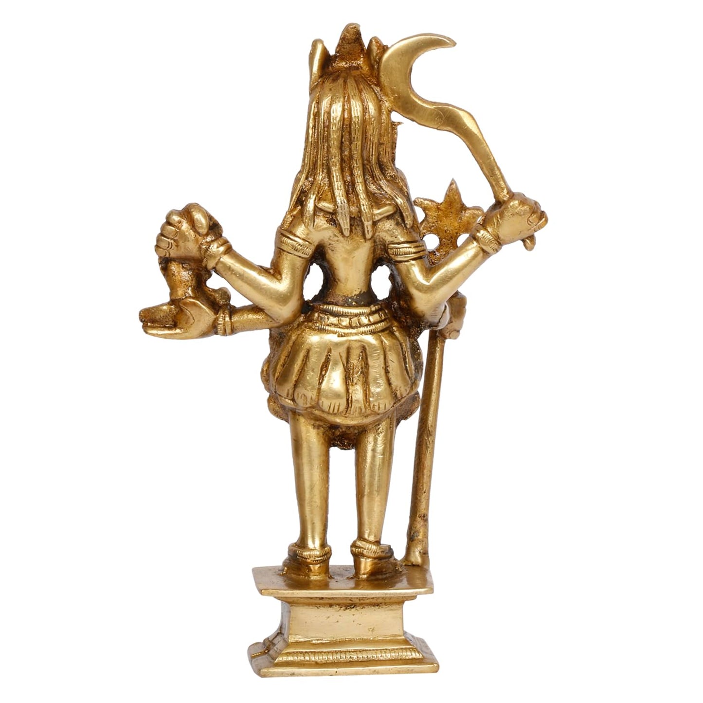 Brass Goddess Kali Mata Maa Adi Shakti Ma Religious Statue Idol Puja Murti 7.5 Inch - SvarupArt