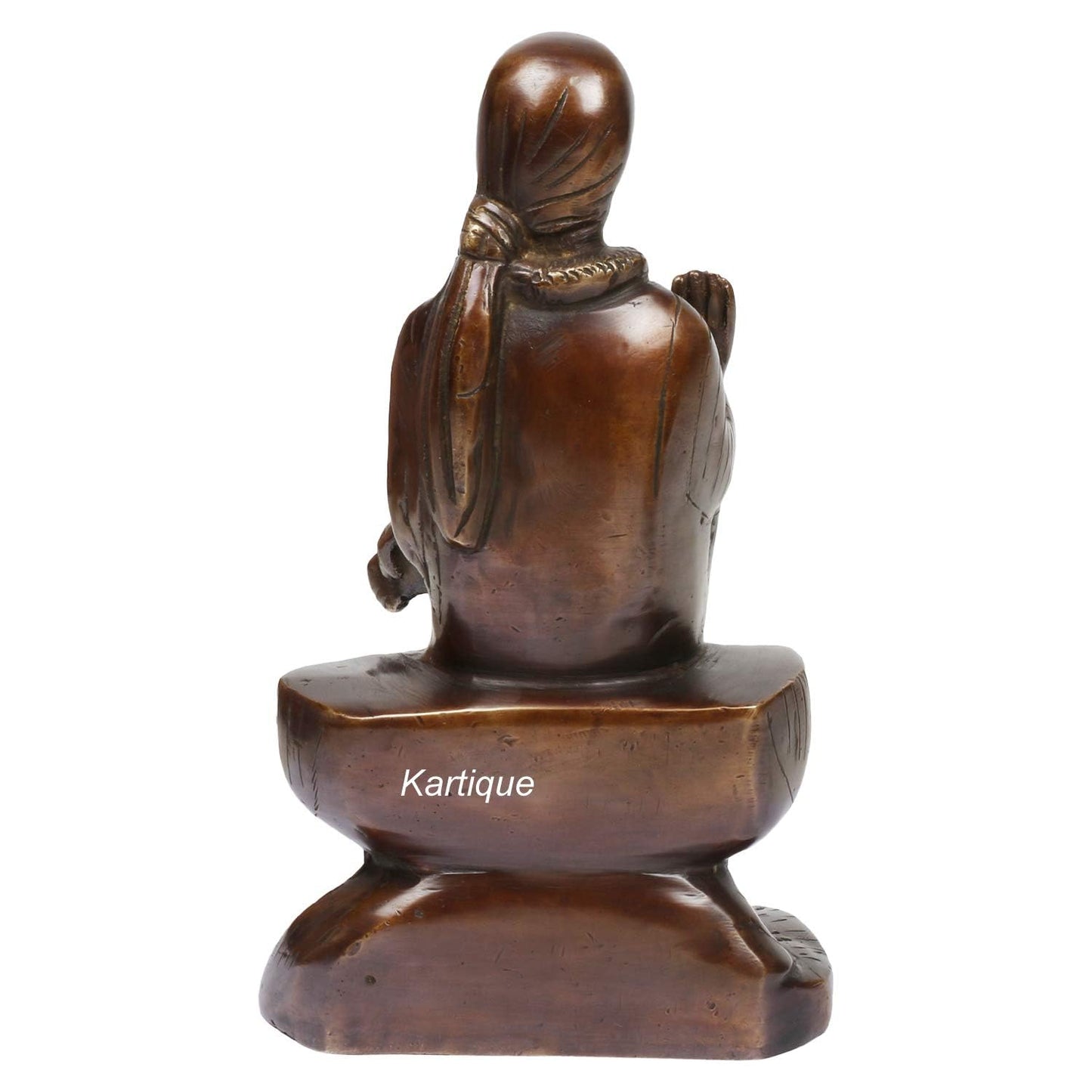Brass Sai Baba Murti Statue for Home Pooja Temple Height 8.5 Inch Copper Gold Color - SvarupArt