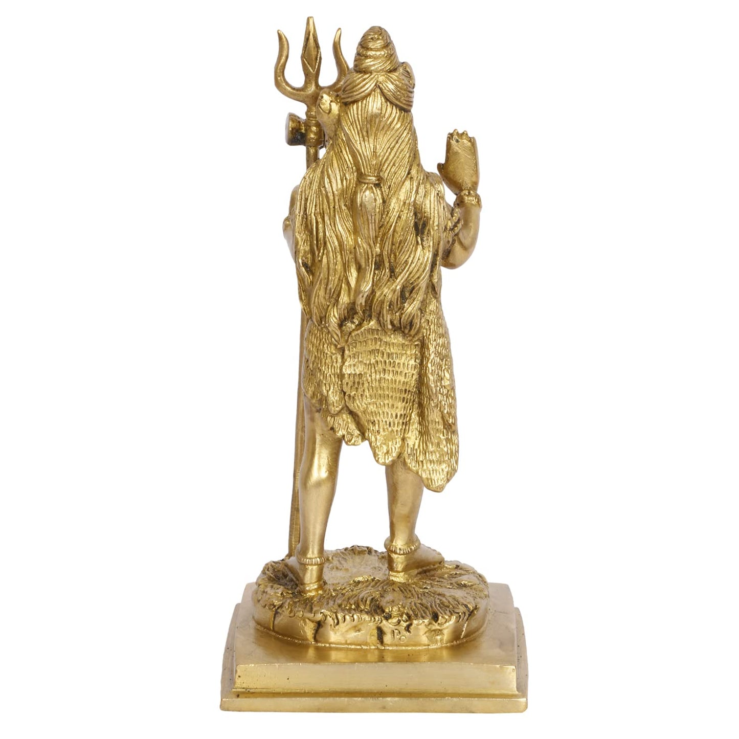 Brass Shiva Bhagwan Statue Murti Standing with Trishul for Home Decor Pooja Room Shivji Idol Showpiece Height 8 Inch - SvarupArt
