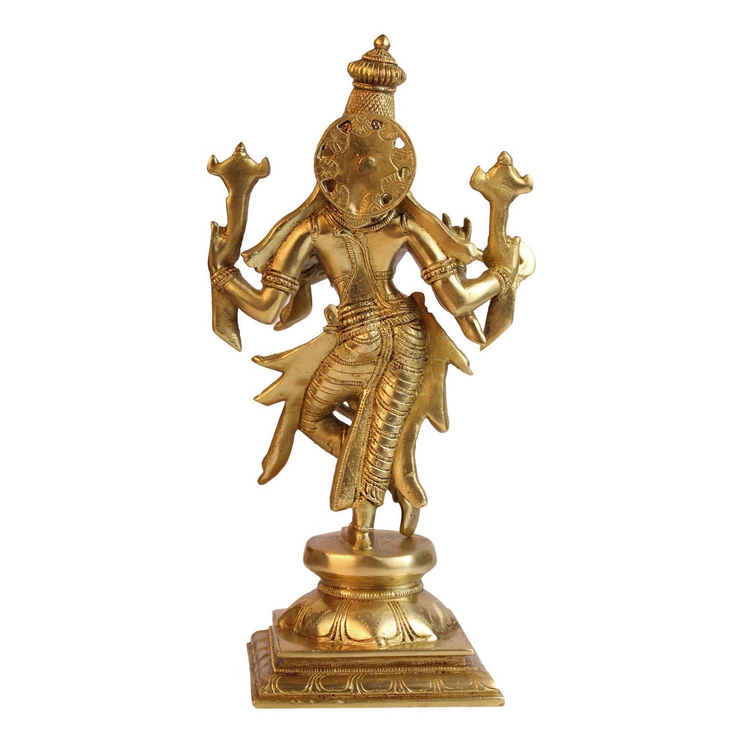 Brass Krishna Bhagwan Idol Murli Kishan Murti Playing Bansuri Gift for Home Mandir Decor Marriage Height 12 Inch - SvarupArt