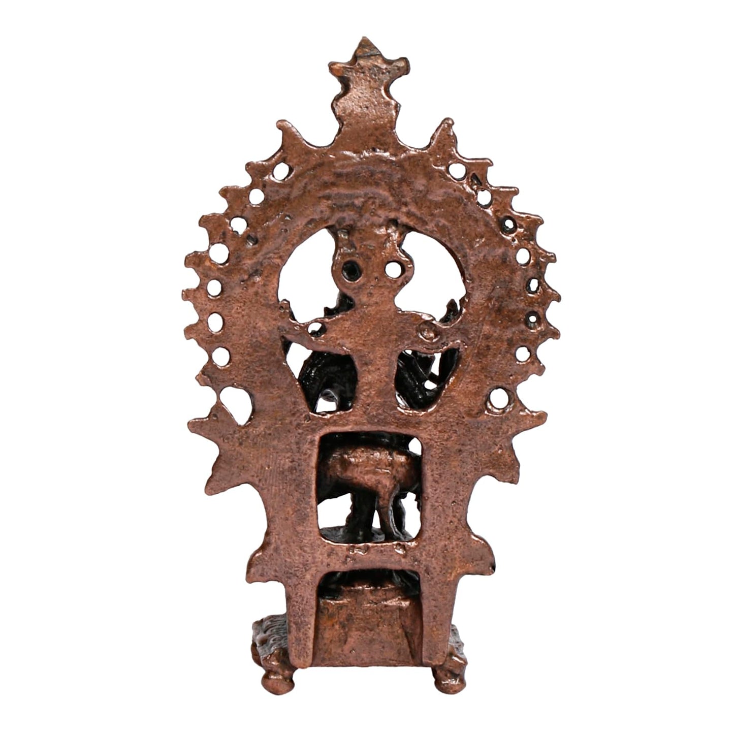 Copper Idol Krishna Handmade Copper Prabhavli Cow Krishna Patina Antique Finish 3 Inch 75 Grams Pack of 1 Piece - SvarupArt