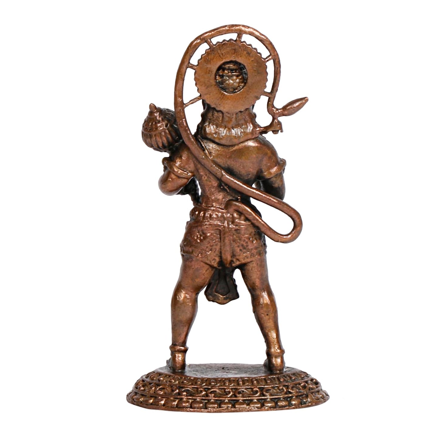 Copper Idols Hanuman Ji Murti Blessing Lord Balaji Bajrangbali Sankat Mochan Bhagwan Idol Patina Antique Finish 2.75 Inch - SvarupArt