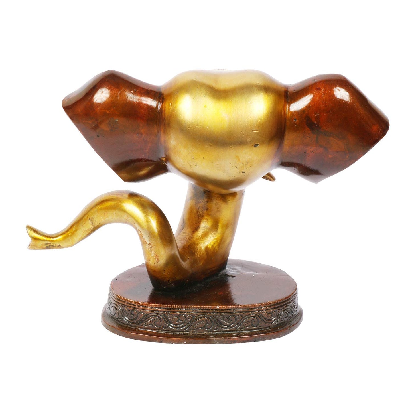 Brass Ganesha Idol for Home Decoration Ganpati Statue Murti for Gift Height 6 Inch Weight 2.6 Kg Color Brown - SvarupArt
