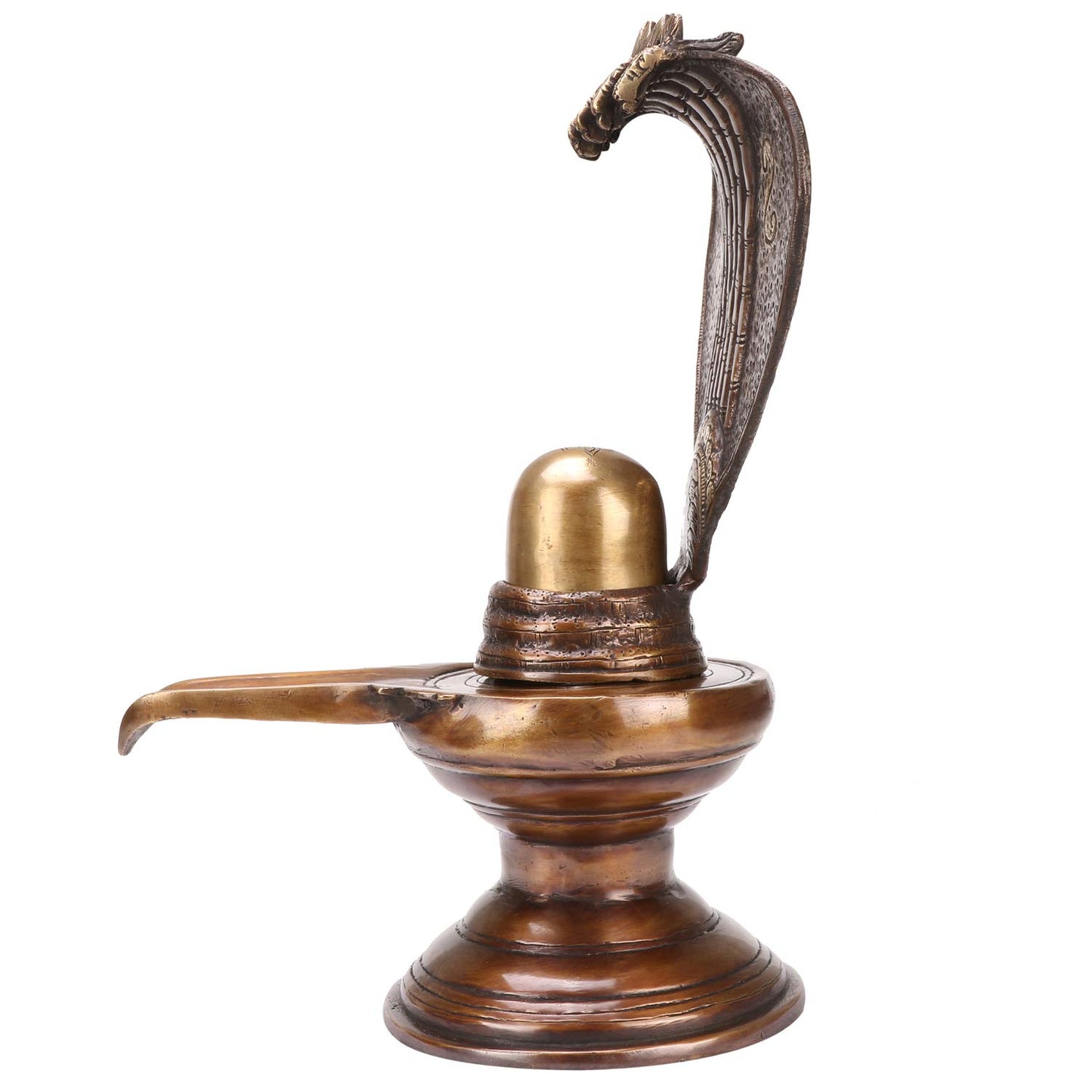 Brass Shiva Shivling with Snake Shivlingam Puja Statue God Mandir Temple Pooja Puja Home Decor Vastu Showpiece 12.5 Inch - SvarupArt