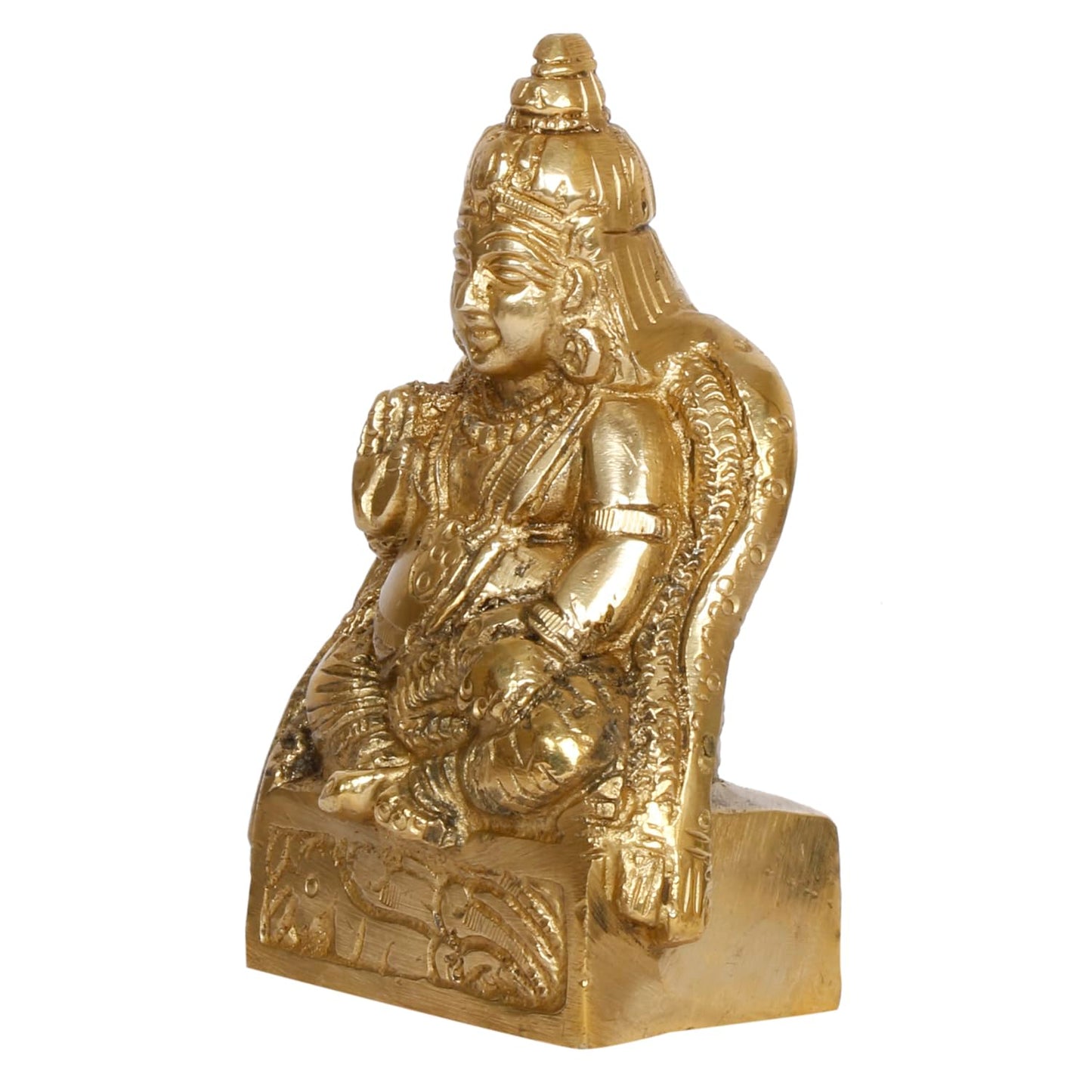 Brass Kuber Sitting Statue Yantra Showpiece Vastu Remedy Shri Kubera Idol for Good Luck Money and Feng Shui Gold Colour - SvarupArt