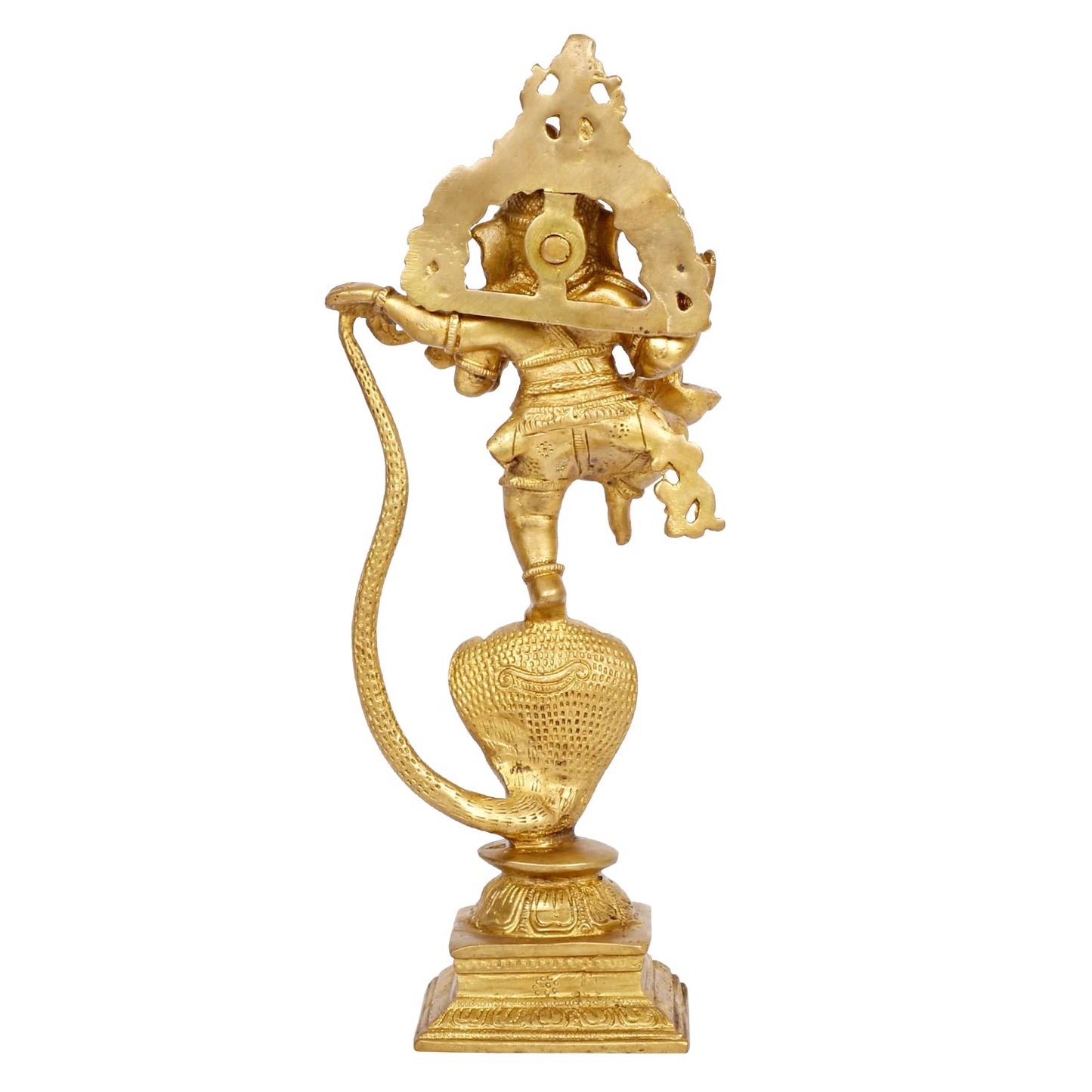 Brass Dancing Ganesha on a Snake Head with Playing Veena, Lord Dancing Ganesh on Snake, Ganpati, Temple Puja Home Decor - SvarupArt
