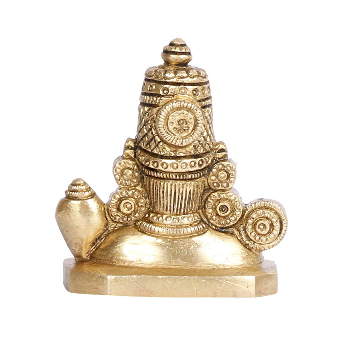 Brass Tirupati Balaji Venkateshwara Statue Vishnu Chakra Namah Shankh Murti Lord Srinivasa Religious Idol - SvarupArt