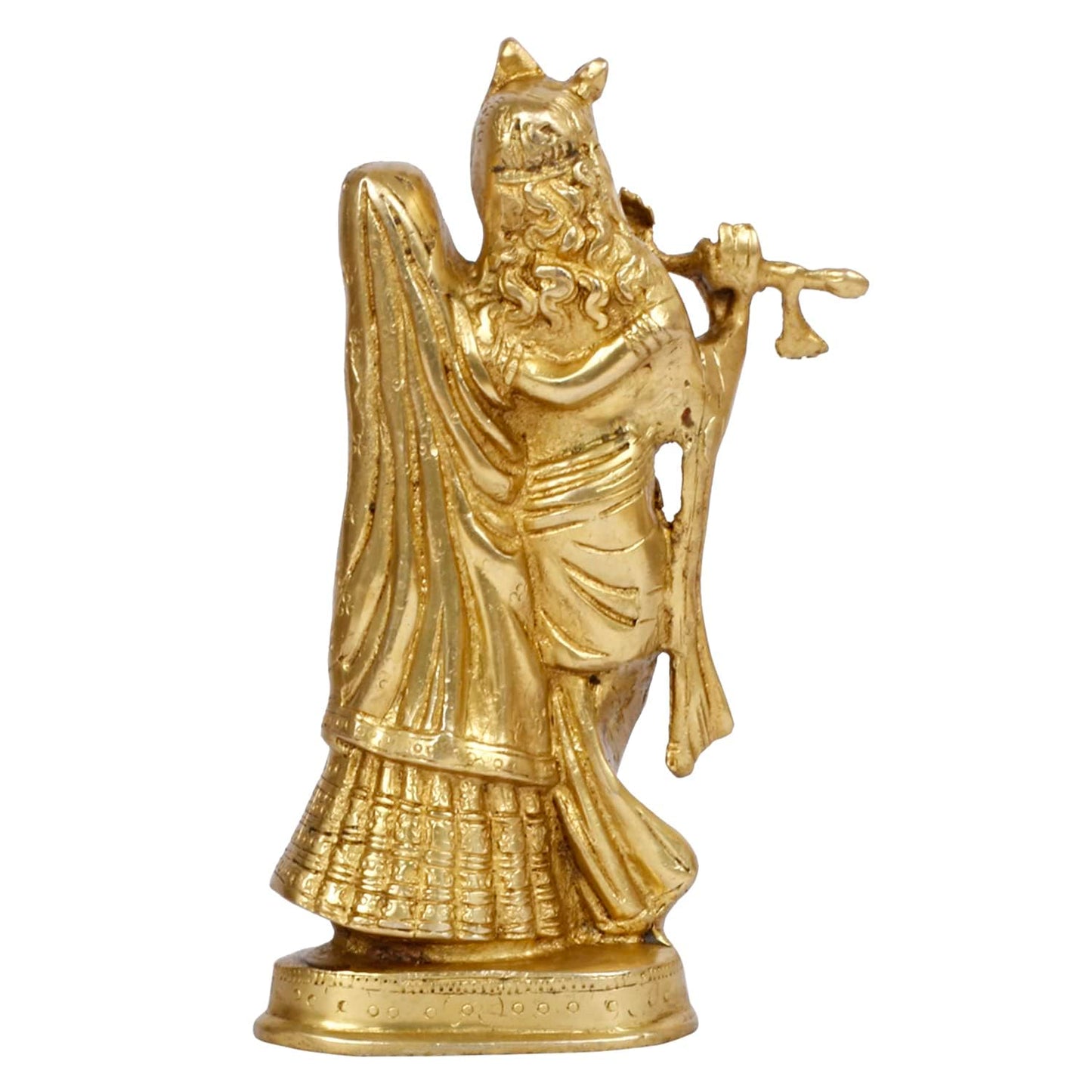 Brass Radha Krishna Idol Statue Sculpture Figurine for Home Temple Office Gift 8 Inches - SvarupArt