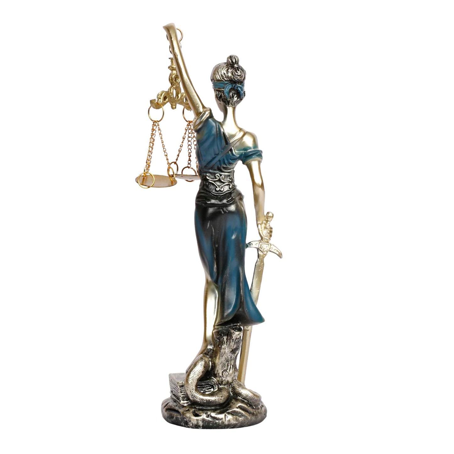 Lady Justice Statue Greek Roman Goddess of Justice Lady Of Law And Equality Andha Kanoon Multicolor 9 Inch - SvarupArt