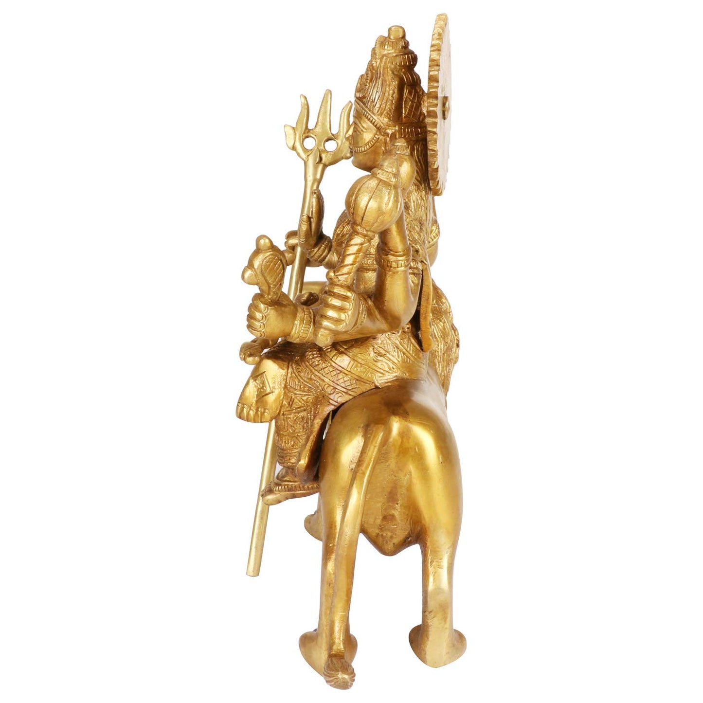 Brass Maa Durga Idol Sitting On Lion Ma Sherwali Murti Vaishno Devi Statue for Home Mandir Gift Navratra Puja 9.5 Inch - SvarupArt