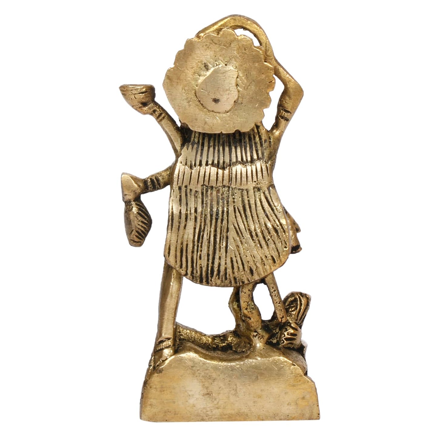 Brass Goddess Kali Maa Adi Shakti Ma Religious Statue Idol Puja Murti 4.5 Inch - SvarupArt