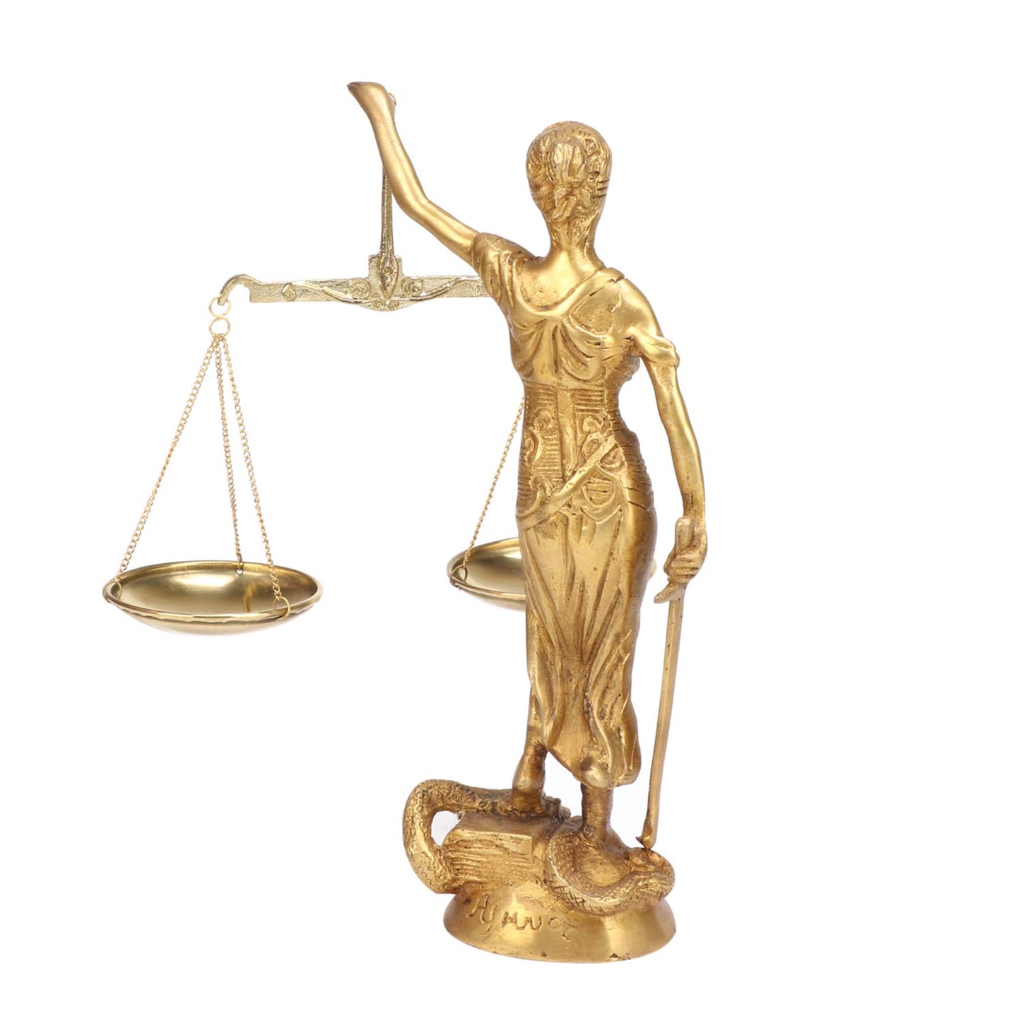 Brass Justice Lady Law and Equality Blind Folded Idol Nyay Murti For Office Home Decor Height 9.5 Inch - SvarupArt