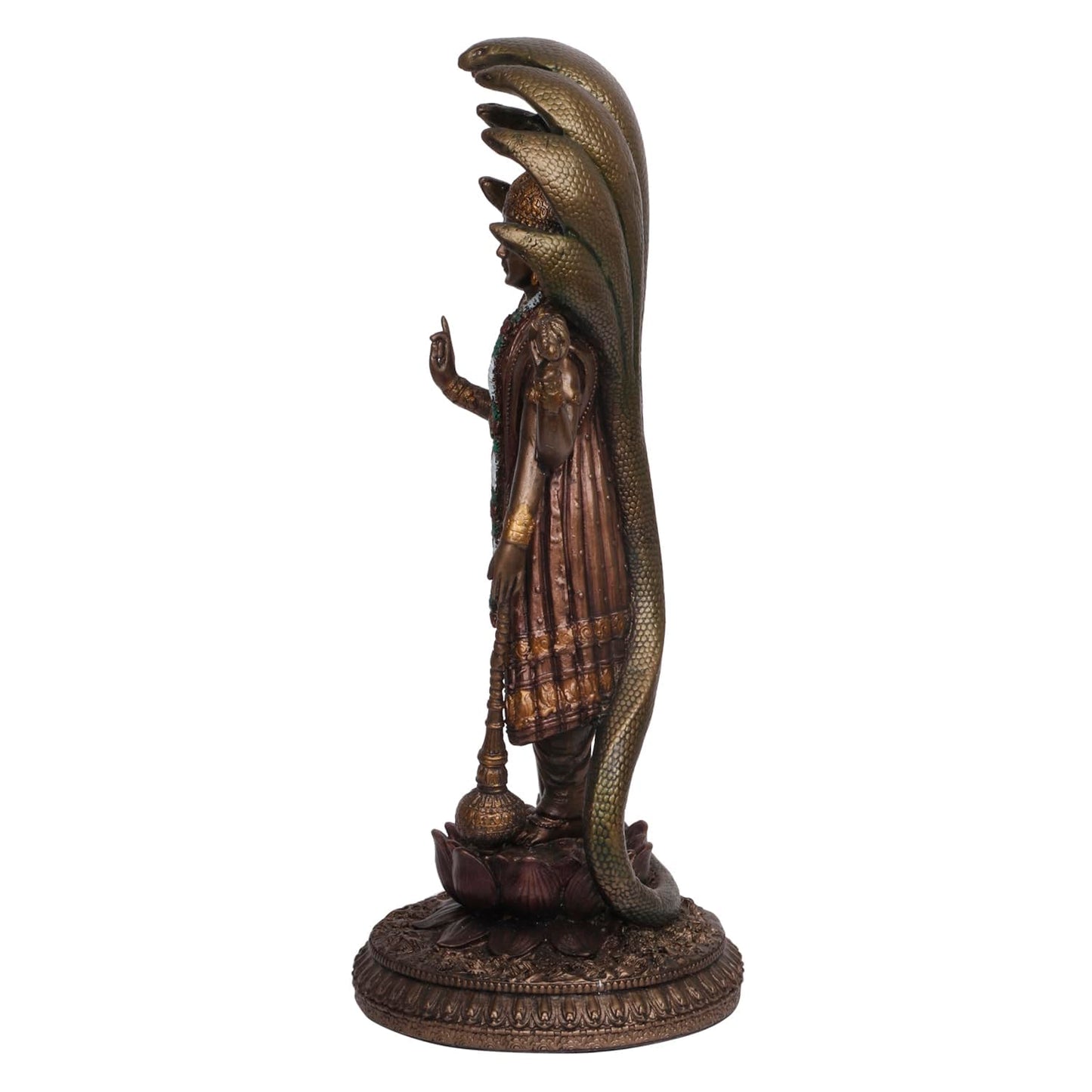 12-Inch Resin Statue Of Lord Vishnu, The Guardian Of The Universe, In A Bronze Color - SvarupArt