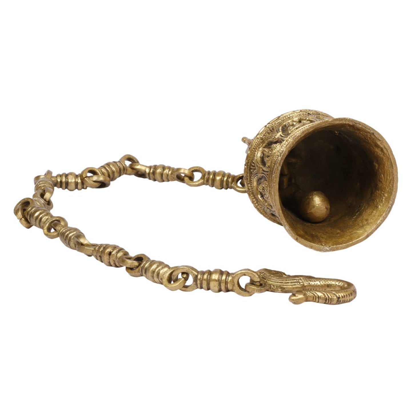 Brass Ganesha Hanging Bell for Home Decoration Ganpati Statue Murti on Bell for Gift Height 6 Inch Weight 2.5 Kg Colour - SvarupArt