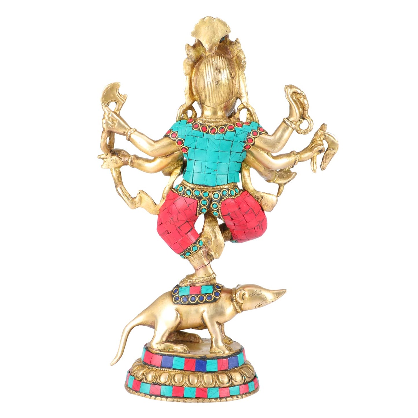 Brass Ganesha Idol for Home Decoration Ganpati Statue Murti for Gift Height 12 Inch Weight 2.5 Kg Color Multicolor - SvarupArt