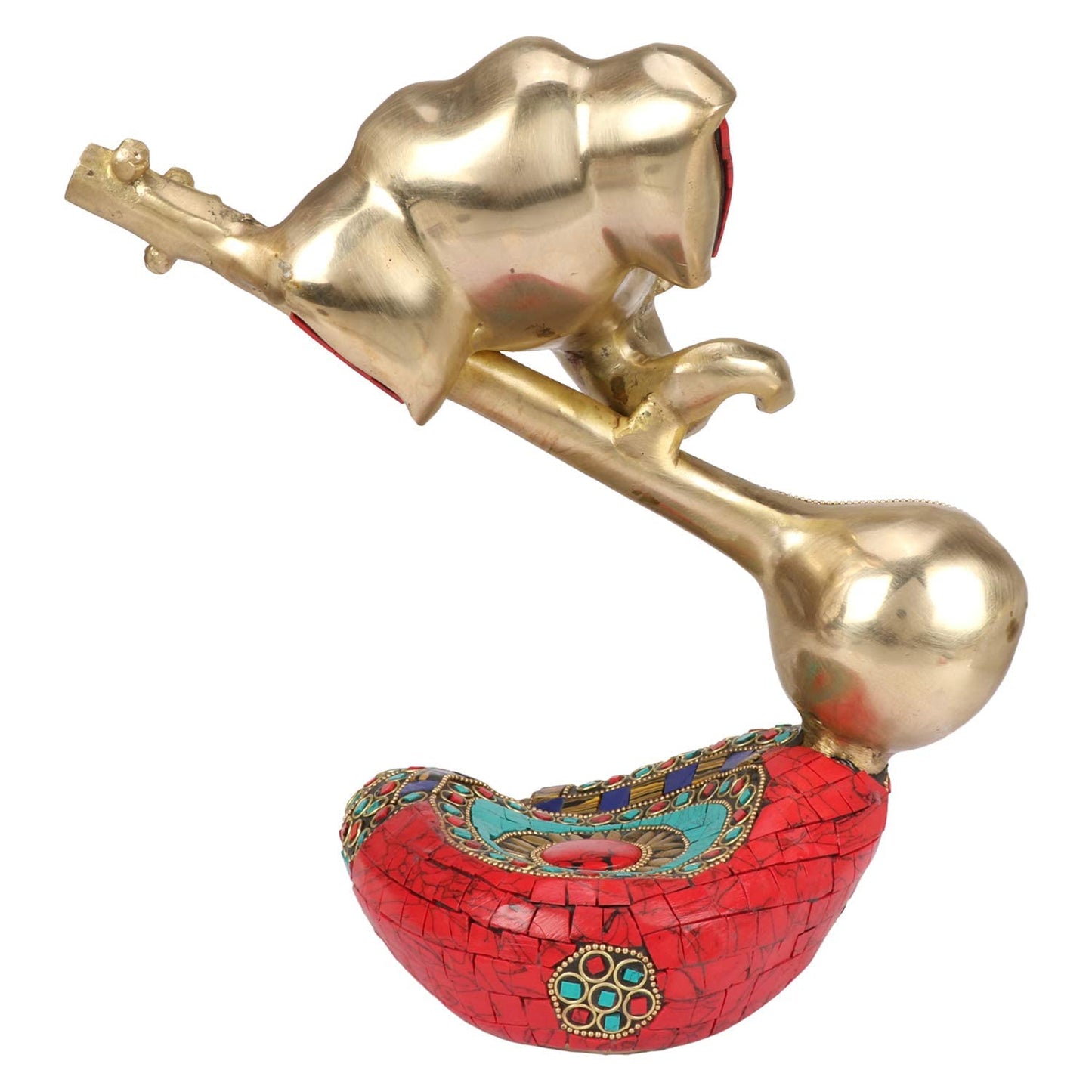 Brass Ganesha Idol for Home Decoration Ganpati Statue Murti for Gift Height 10.5 Inch Weight 4.4 Kg Color Multicolor - SvarupArt