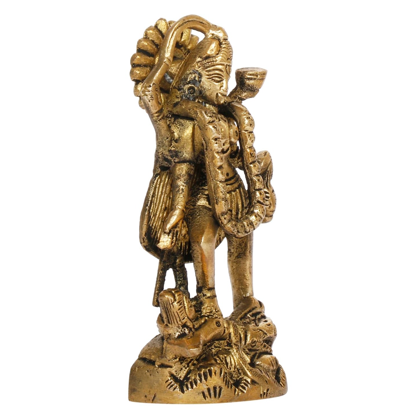 Brass Goddess Kali Maa Adi Shakti Ma Religious Statue Idol Puja Murti 4.5 Inch - SvarupArt