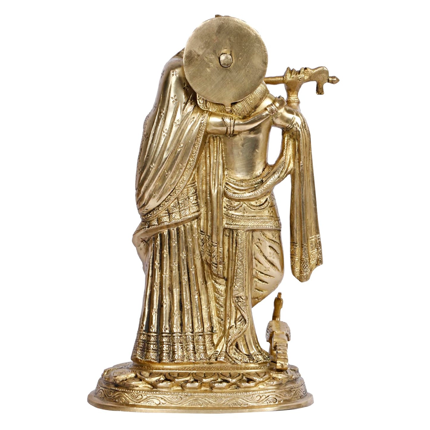 Brass Radh Krishna Idol in Gold Color Height 12 Inch - SvarupArt