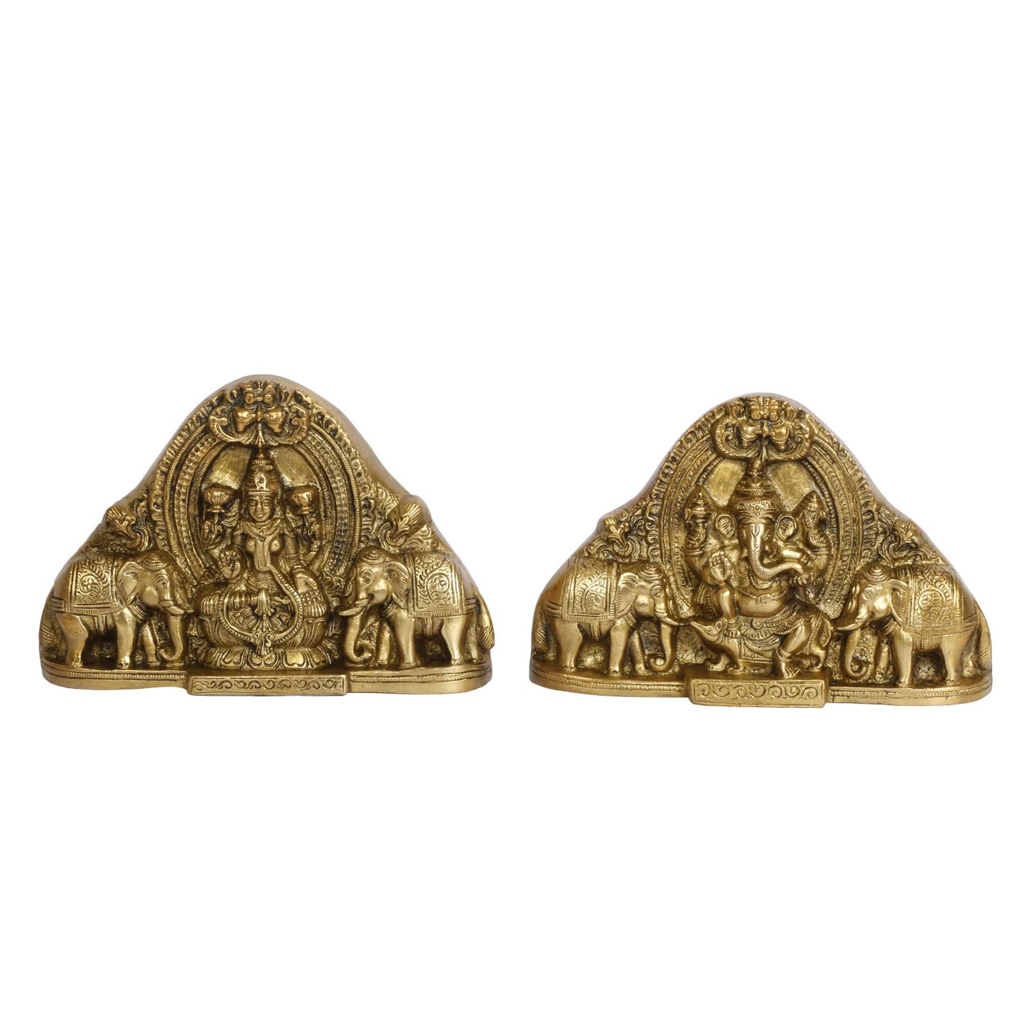 Brass Laxmi Ganesh Idol Set Bhagwan Ganpati Murti Metal Statue Sitting Laxmi Ji for Home Office Decor Pooja Good Luck - SvarupArt