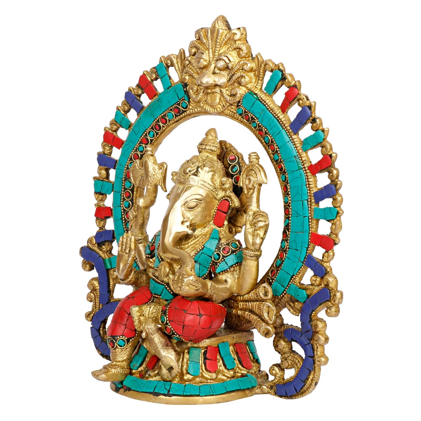 Brass Ganesh Bhagwan Idol Ganesha Statue Ganpati Murti for Home Entrance Decor Diwali Gift 8.75 Inch Weight 2.5 Kg - SvarupArt