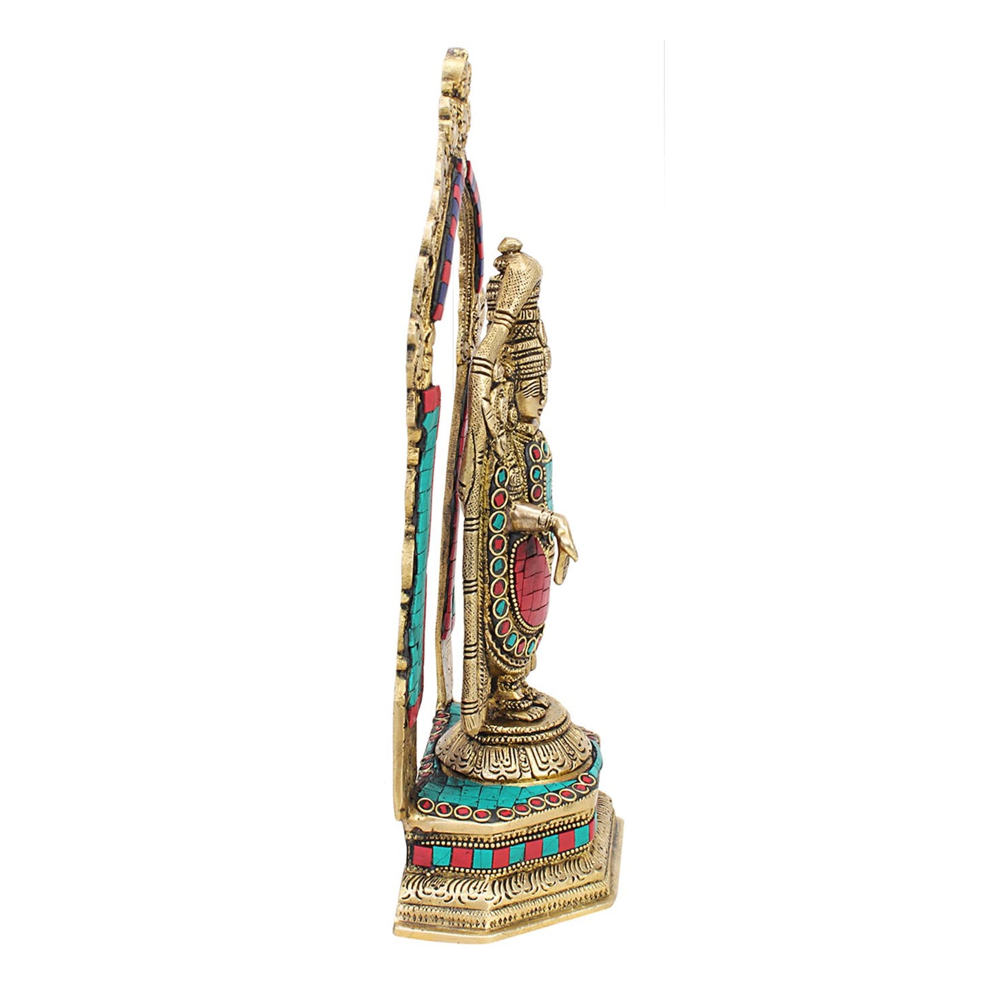 Brass Tirupati Balaji Venkateshwara Statue Vishnu Chakra Namah Shankh Murti Lord Srinivasa Religious Idol - SvarupArt