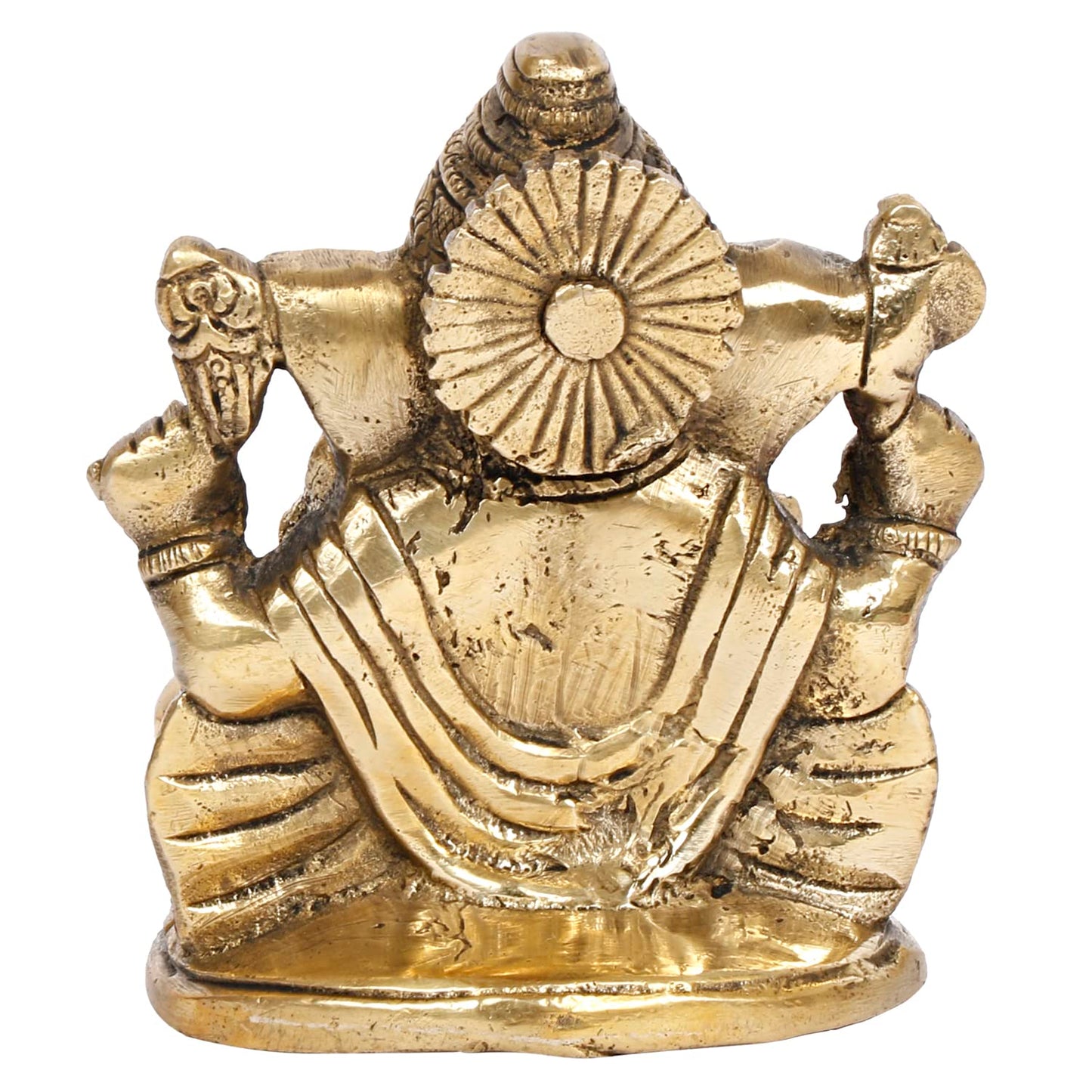 Brass Ganesh Idol Statue Murti God Ganesha Vinayak Ganpati Sitting Sculpture for Home Entrance Decor Diwali Gift - SvarupArt