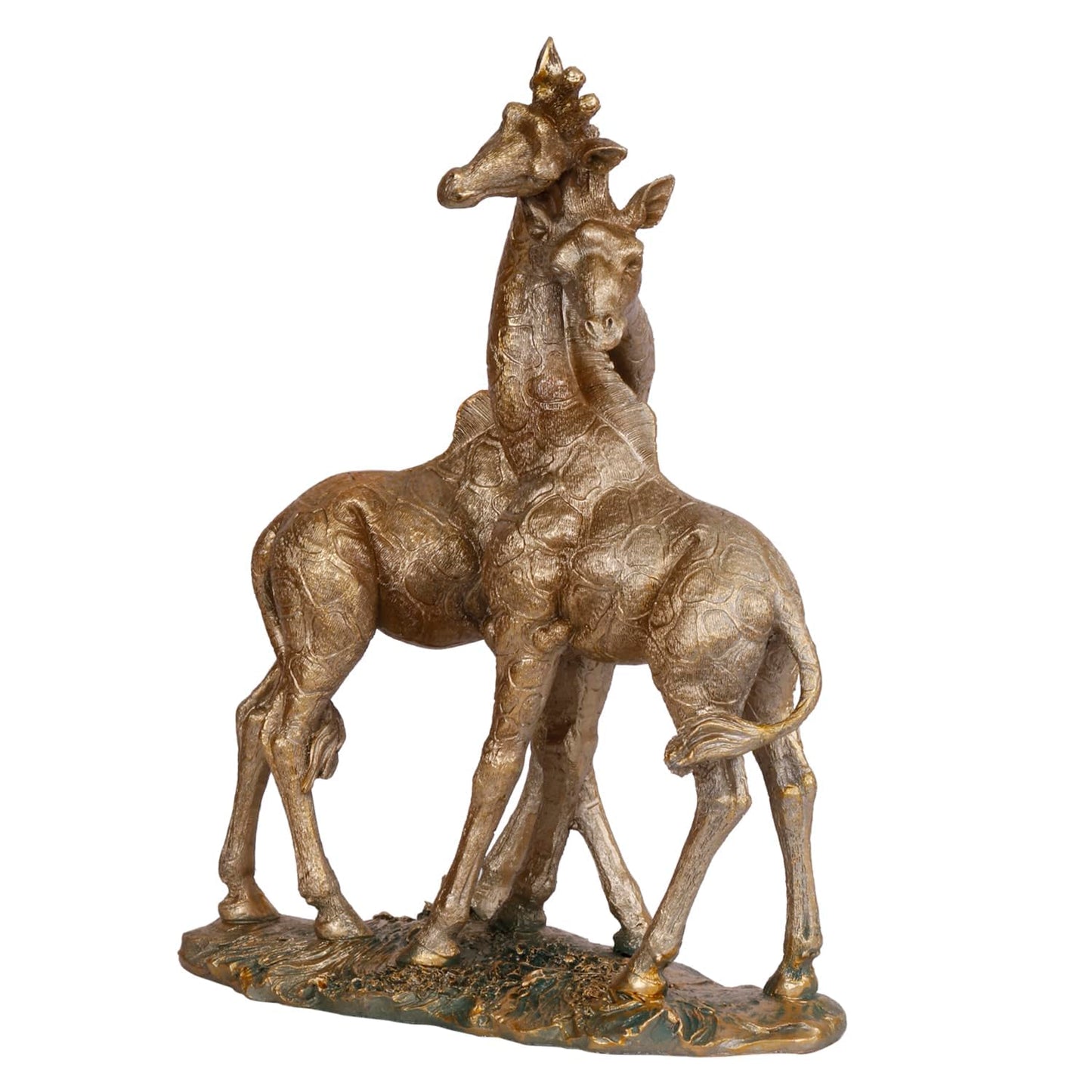 Resin Giraffe for Valentine Gift in Gold Color Height 10.5 Inches - SvarupArt