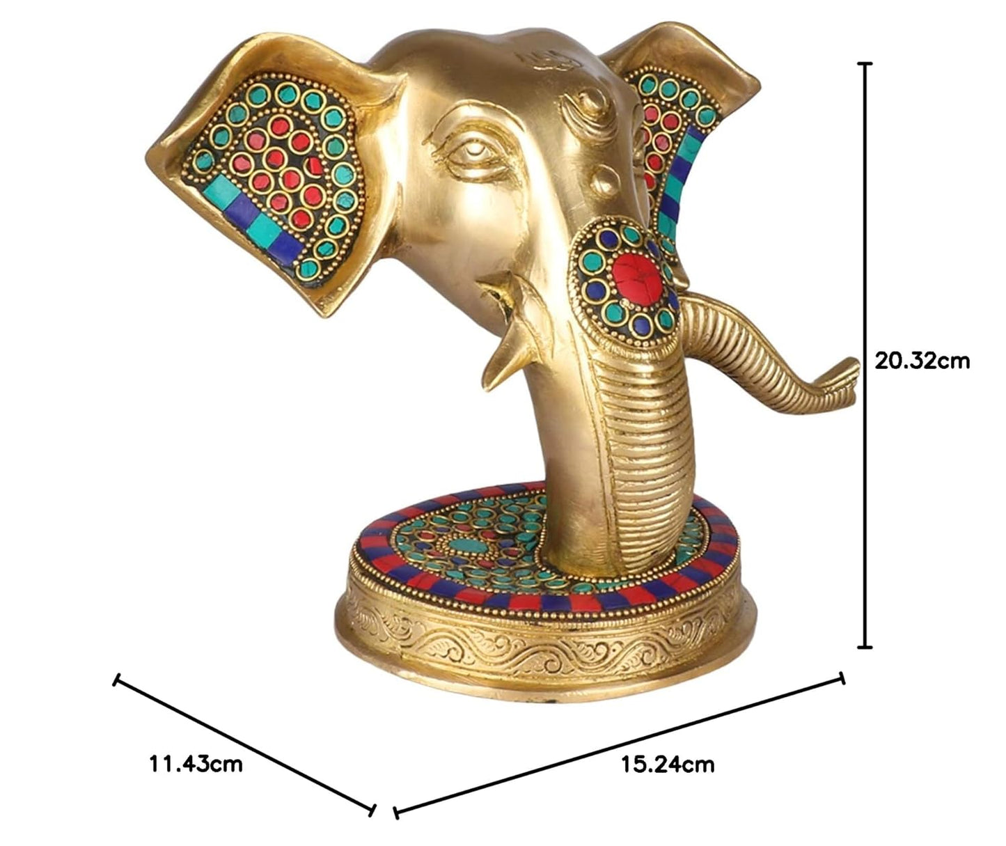 Brass Ganesha Idol for Home Decoration Ganpati Statue Murti for Gift Height 6 Inch Weight 2.6 Kg Color Multicolor - SvarupArt