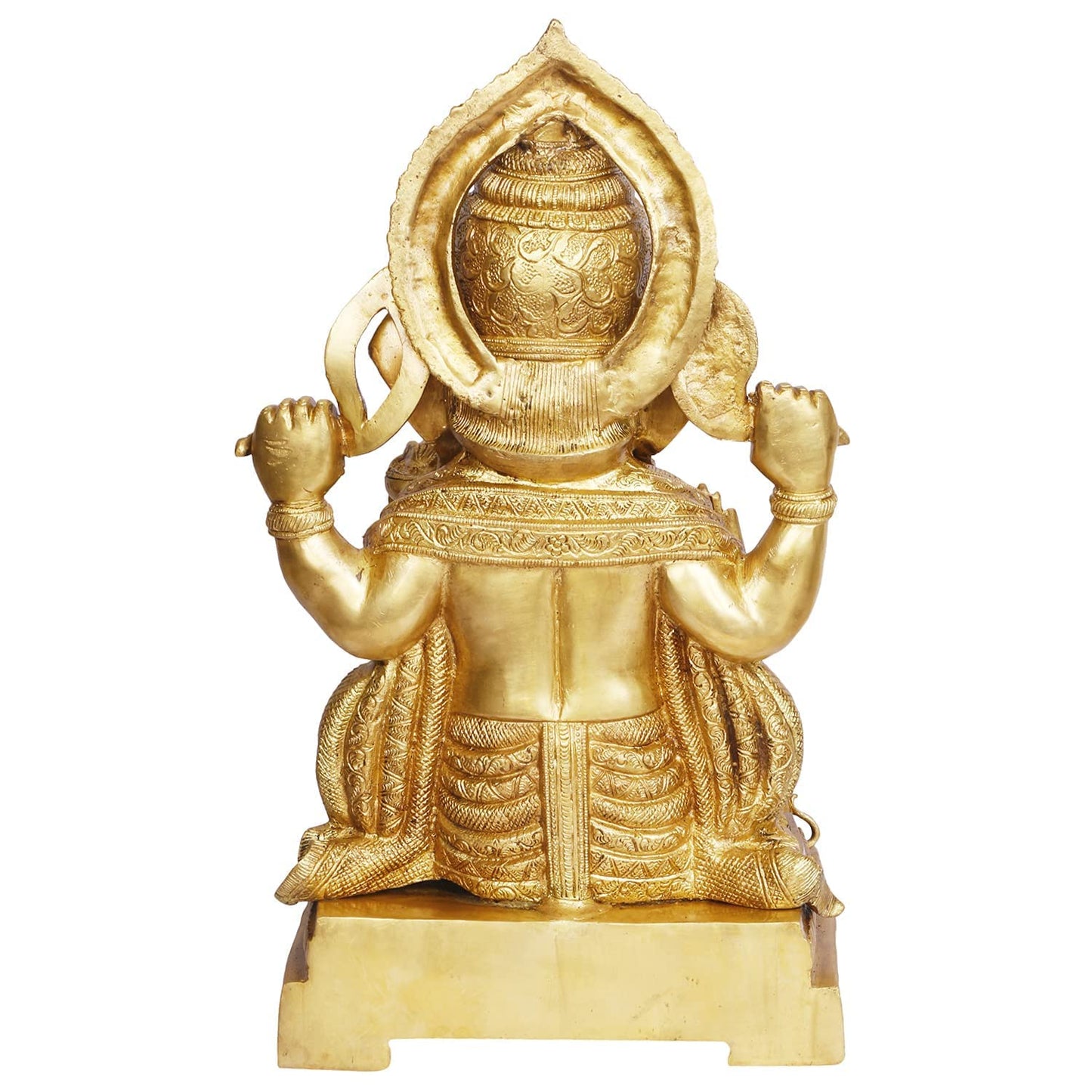 Brass Ganesha Idol for Home Decoration Ganpati Statue Murti for Gift Height 18 Inch Weight 17 Kg Color Gold - SvarupArt