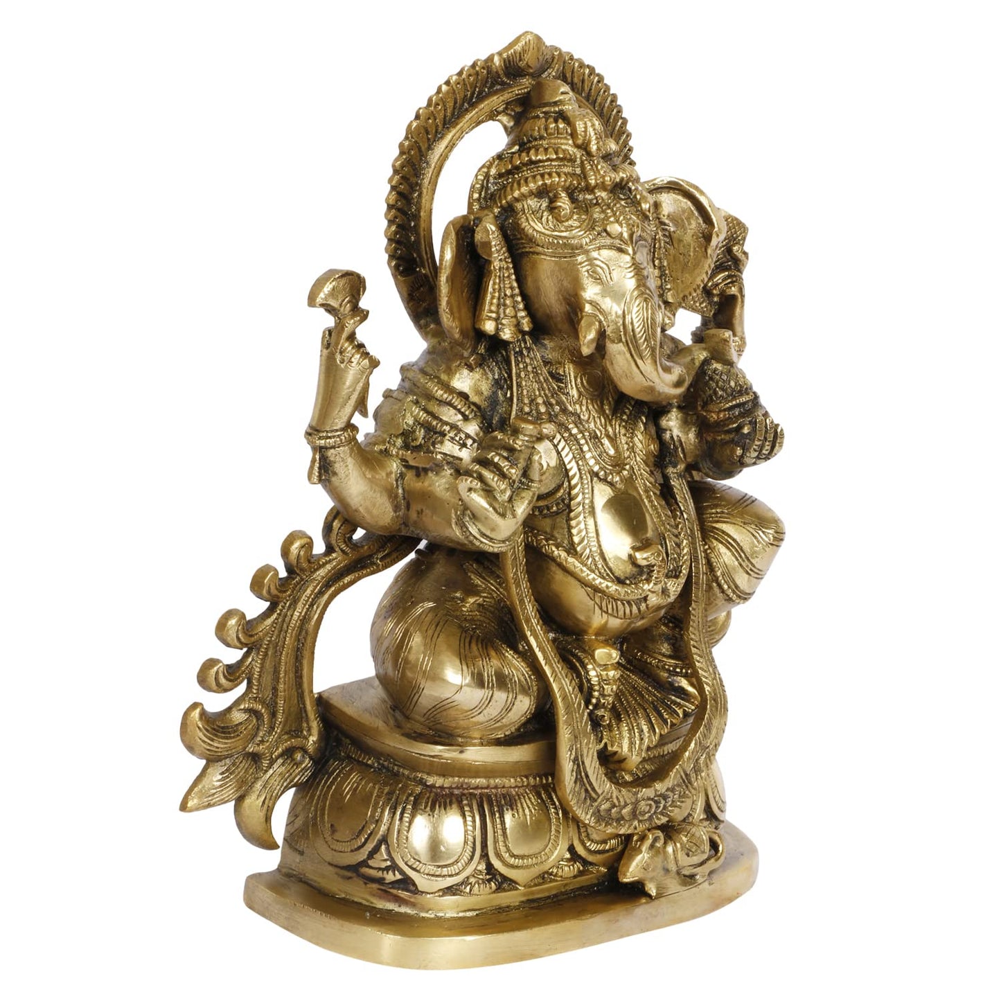 Brass Ganesh Bhagwan Idol Ganesha Statue Ganpati Murti for Home Entrance Decor Diwali Gift Ganesha with Large Ear - SvarupArt