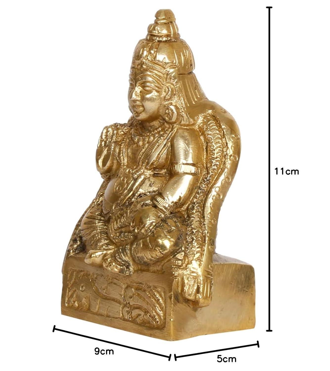 Brass Kuber Sitting Statue Yantra Showpiece Vastu Remedy Shri Kubera Idol for Good Luck Money and Feng Shui Gold Colour - SvarupArt