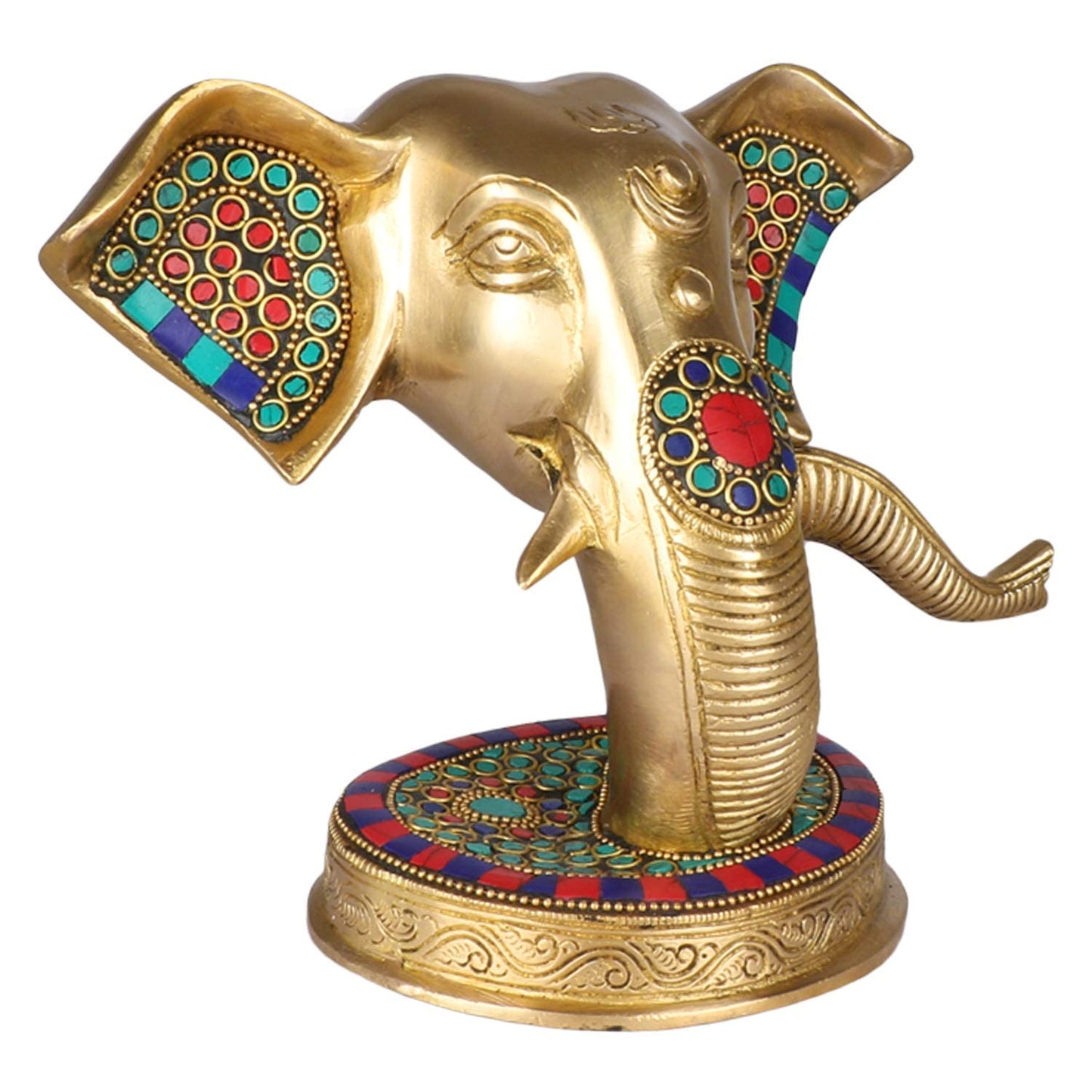 Brass Ganesha Idol for Home Decoration Ganpati Statue Murti for Gift Height 6 Inch Weight 2.6 Kg Color Multicolor - SvarupArt