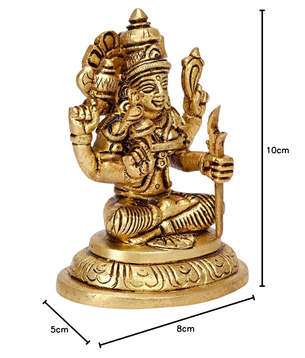 Brass Kamakshi Amman Idol Kamatchi Statue Kanchi Kamakshi Murti Kamatchi Kamakshi Gold Color Height 10 cm 1 Piece - SvarupArt